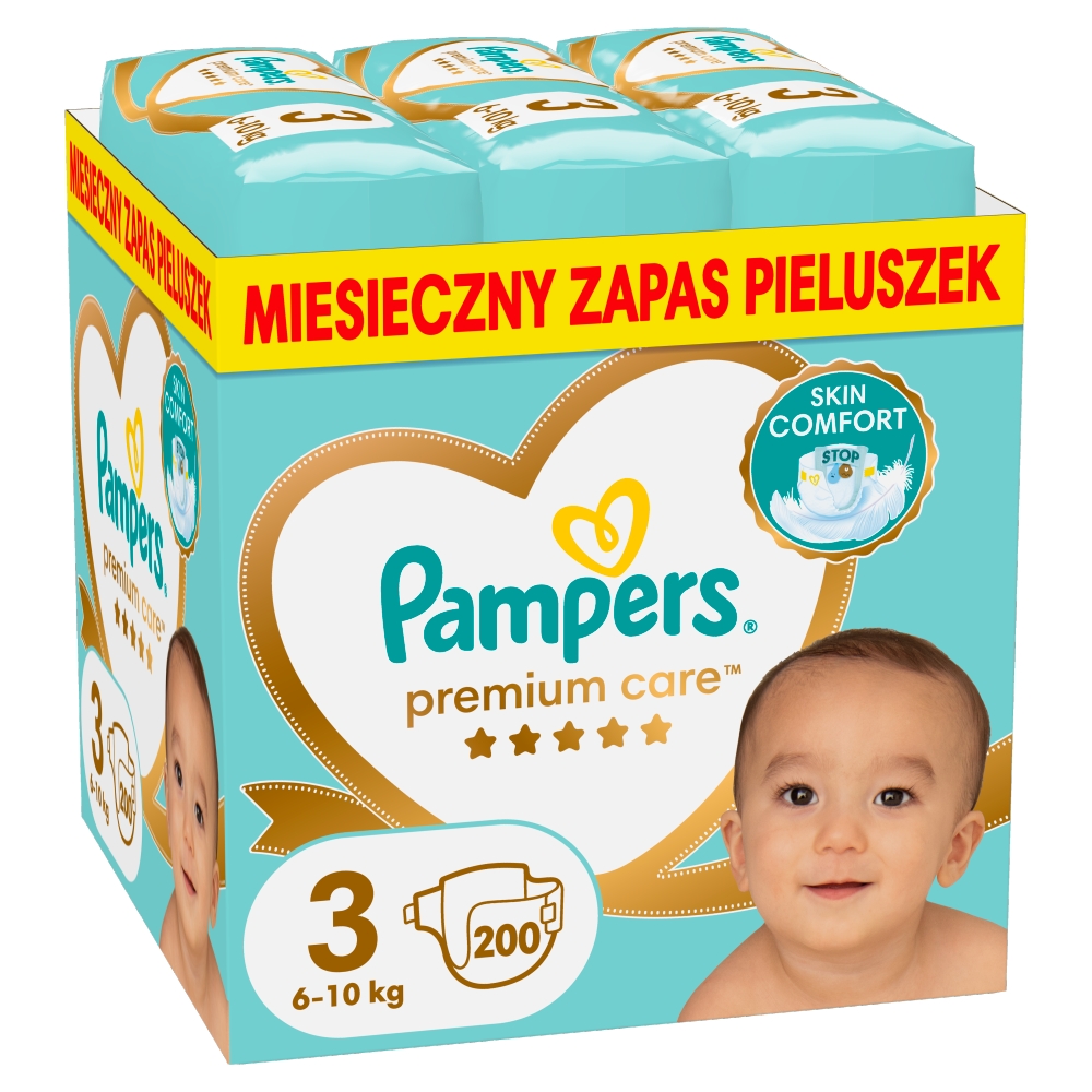 Pampers Premium Care Pieluchy (3), 200 szt.