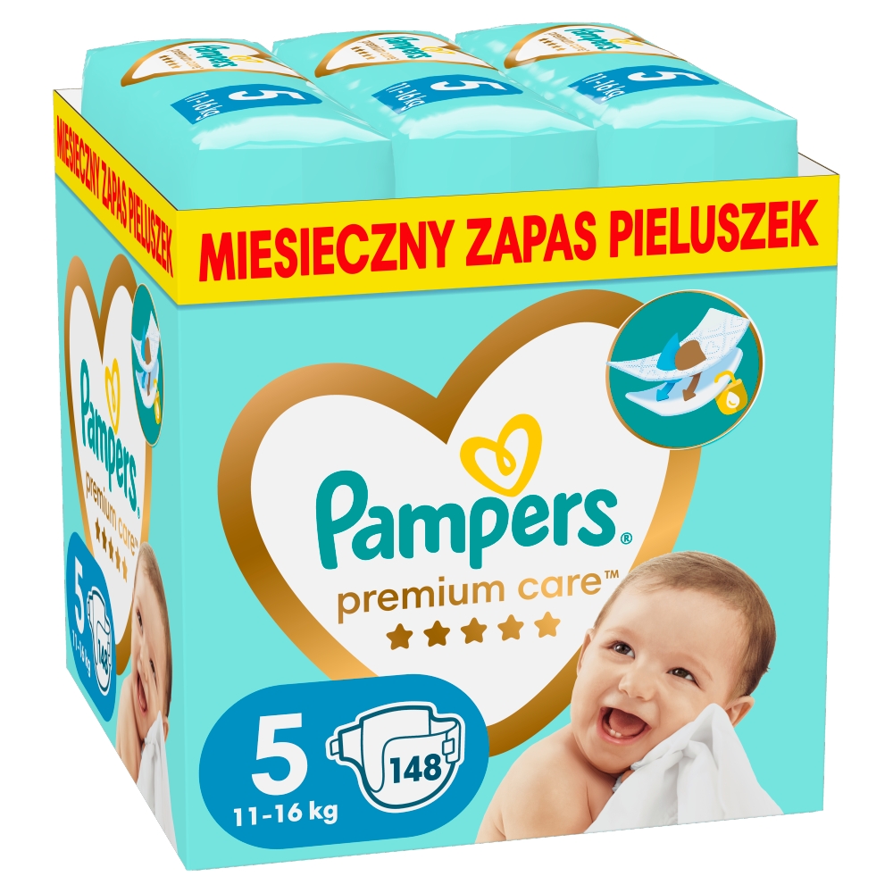 Pampers Premium Care Pieluchy (5), 148 szt.