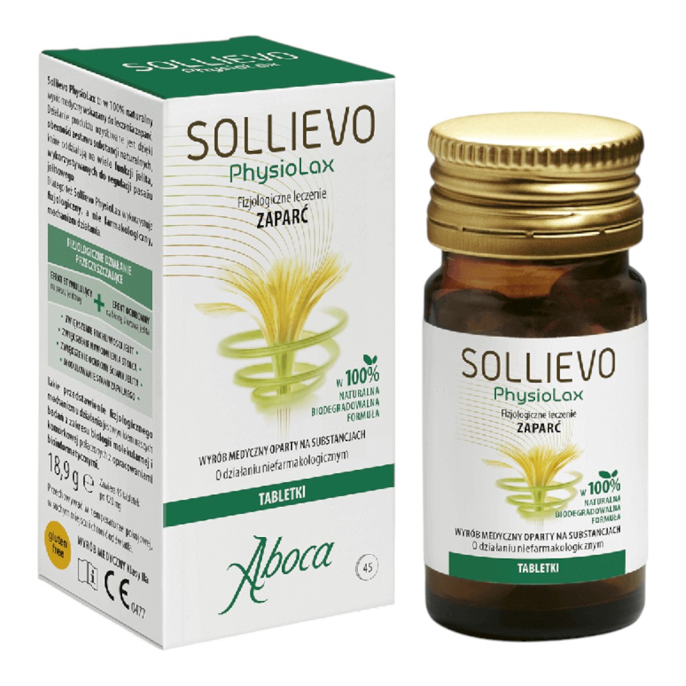 Aboca Sollievo Physiolax, Preparat na zaparcia, Tabletki