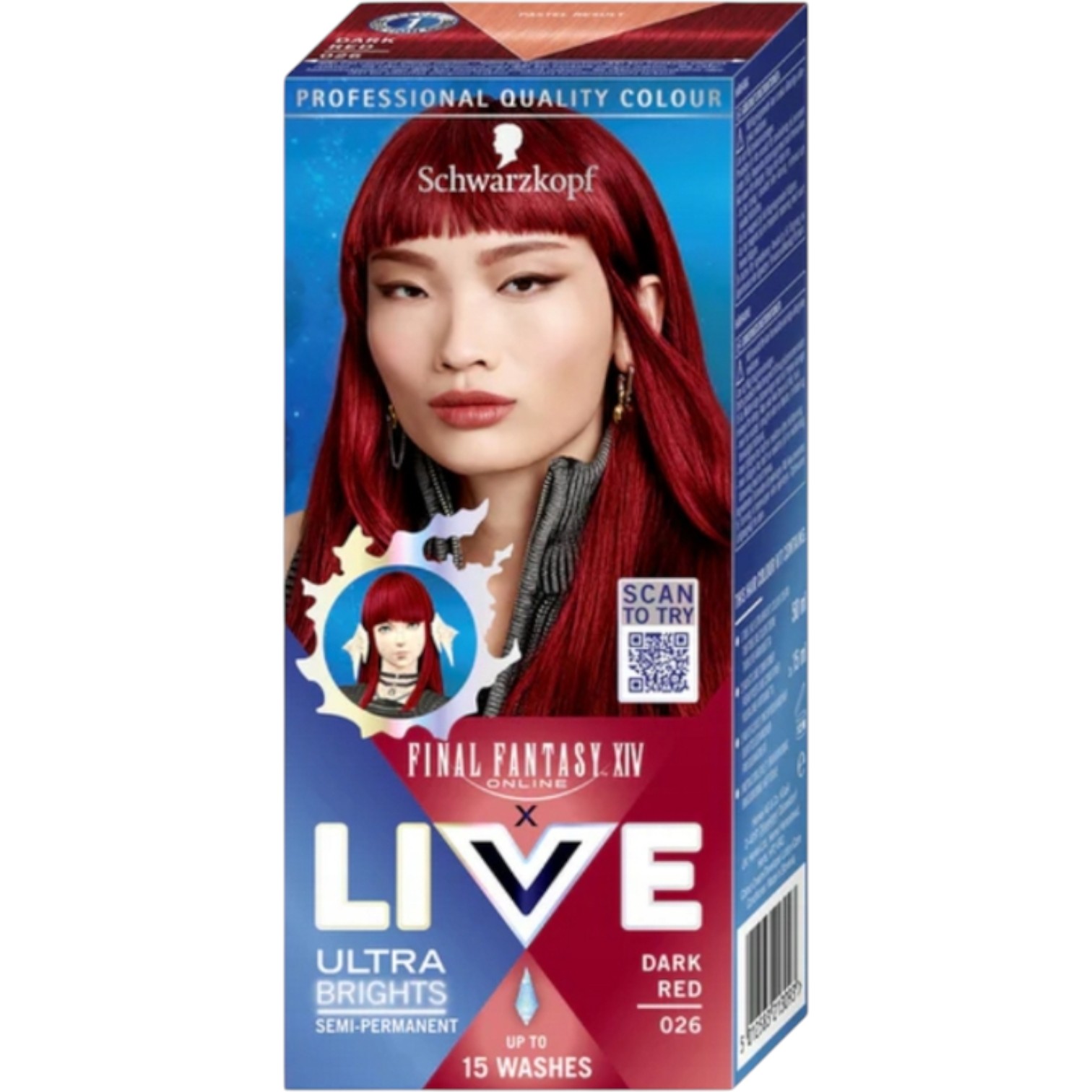 Schwarzkopf Live Dark Red 026, Farba do Włosów