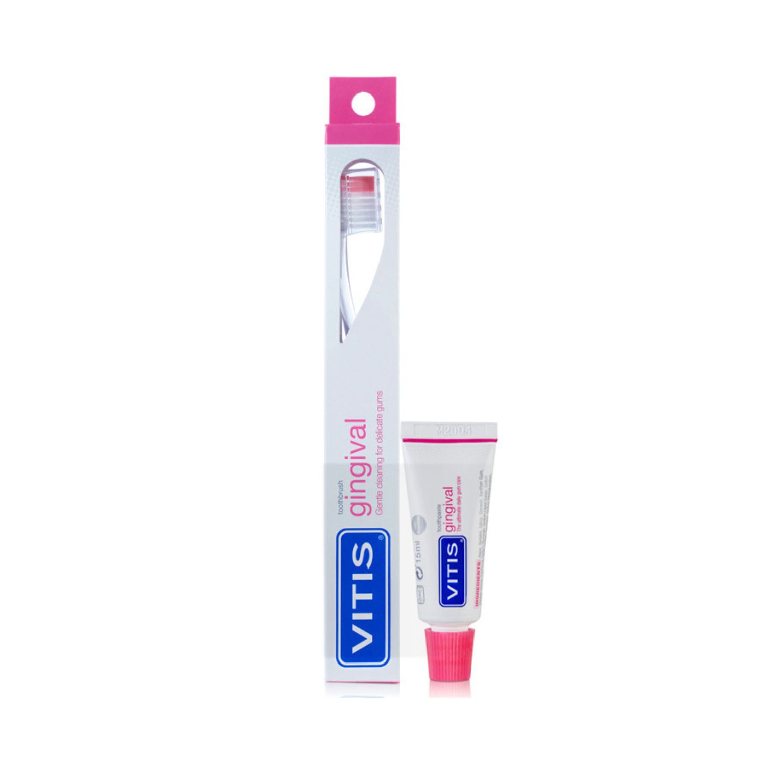 Vitis Gingival Szczoteczka do zębów delikatne dziąsła (miękka) + pasta do zębów, 15 ml