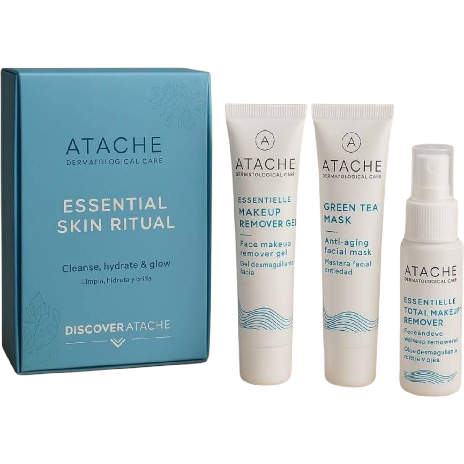 Atache Essentielle Skin Ritual Zestaw mini kosmetyków z maską Green Tea do pielęgnacji twarzy