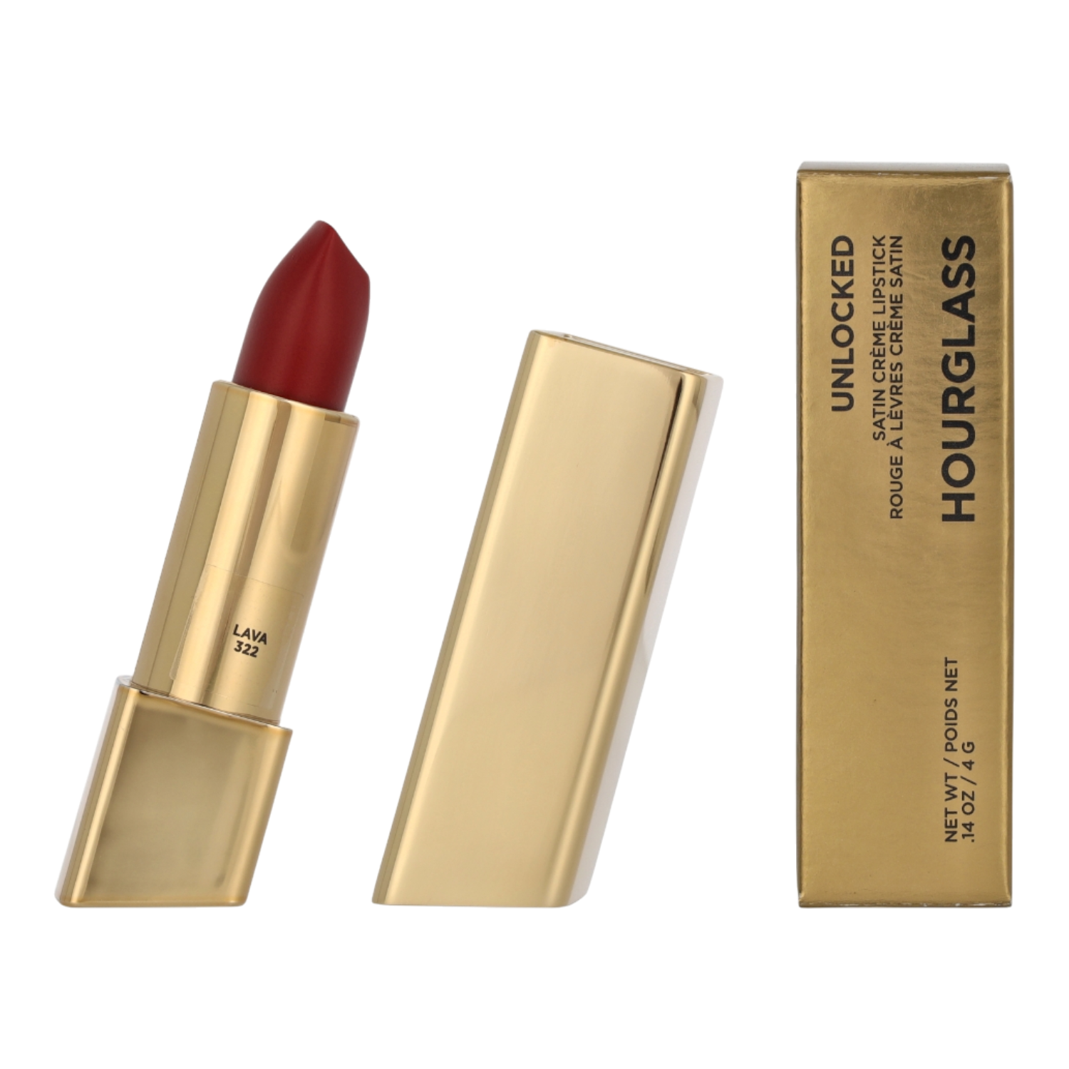 Hourglass Unlocked Satin Creme Lipstick, Lava 322 Rosso