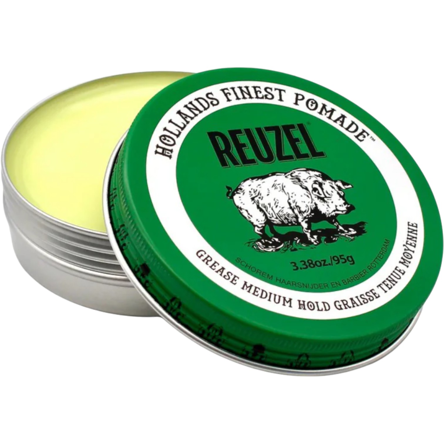 Reuzel Green Pomade Grease, Woskowa pomada do włosów o średnim utrwaleniu