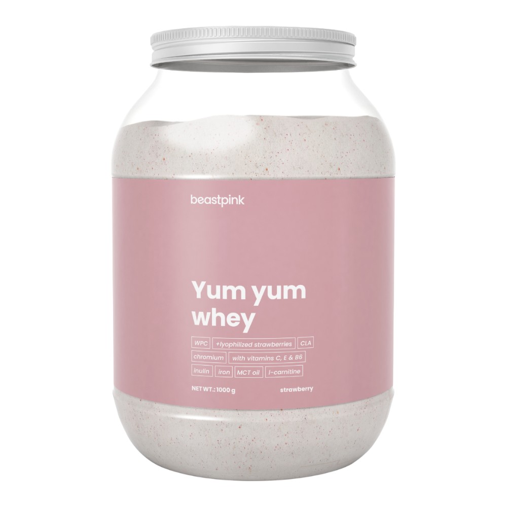 Gymbeam Yum Yum Whey Beastpink 1000g Strawberry Splash