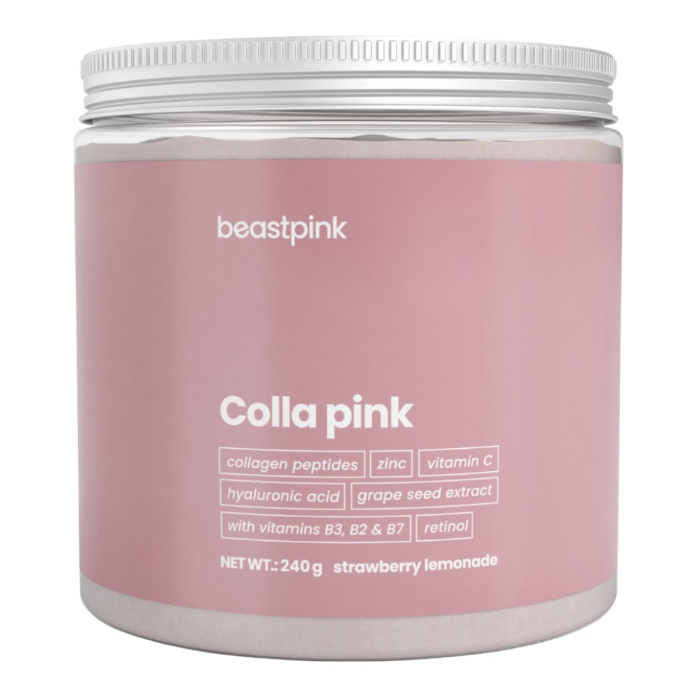 GymBeam Colla Pink Beastpink Proszek do rozpuszczania 240 g Lemoniada Truskawkowa