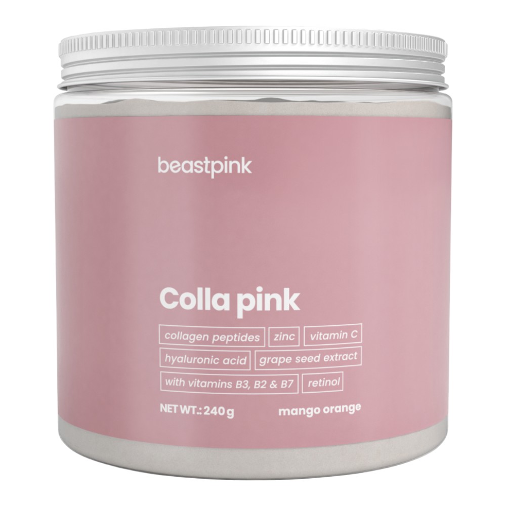 GymBeam Colla Pink Beastpink Proszek do rozpuszczania 240 g Mango Pomarańcza