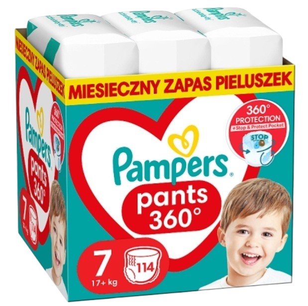 Pampers Pants Pieluchomajtki, Rozmiar (7), 114 szt.