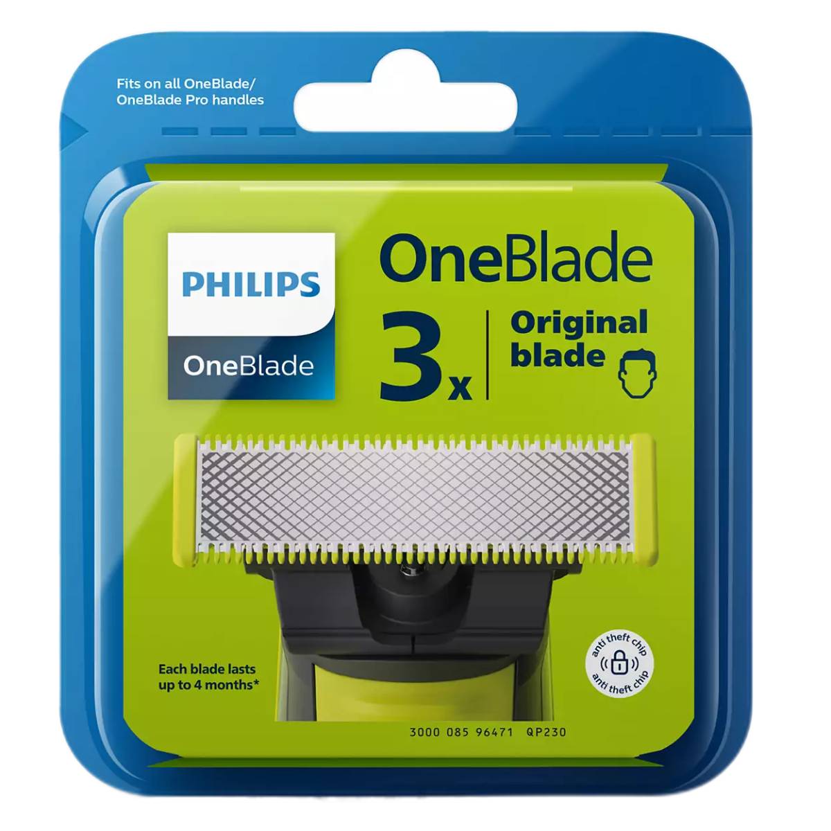 Philips OneBlade Original QP230/50 Lame, 3-pack 3 pz