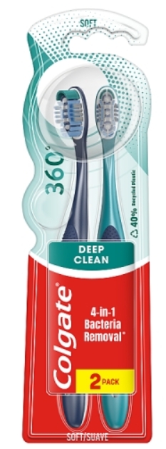 Colgate Szczoteczka do zębów 360 Deep Clean, Miękka 2-pack