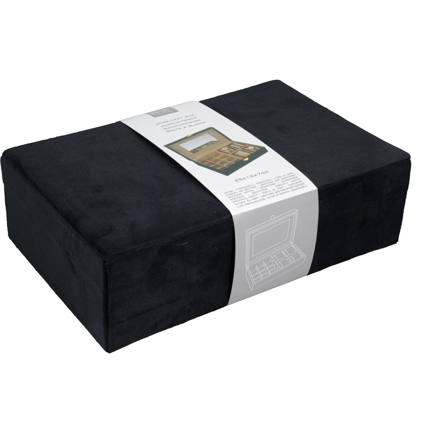 Szkatułka na biżuterię 25x16x7cm kolor czarny 1 szt.