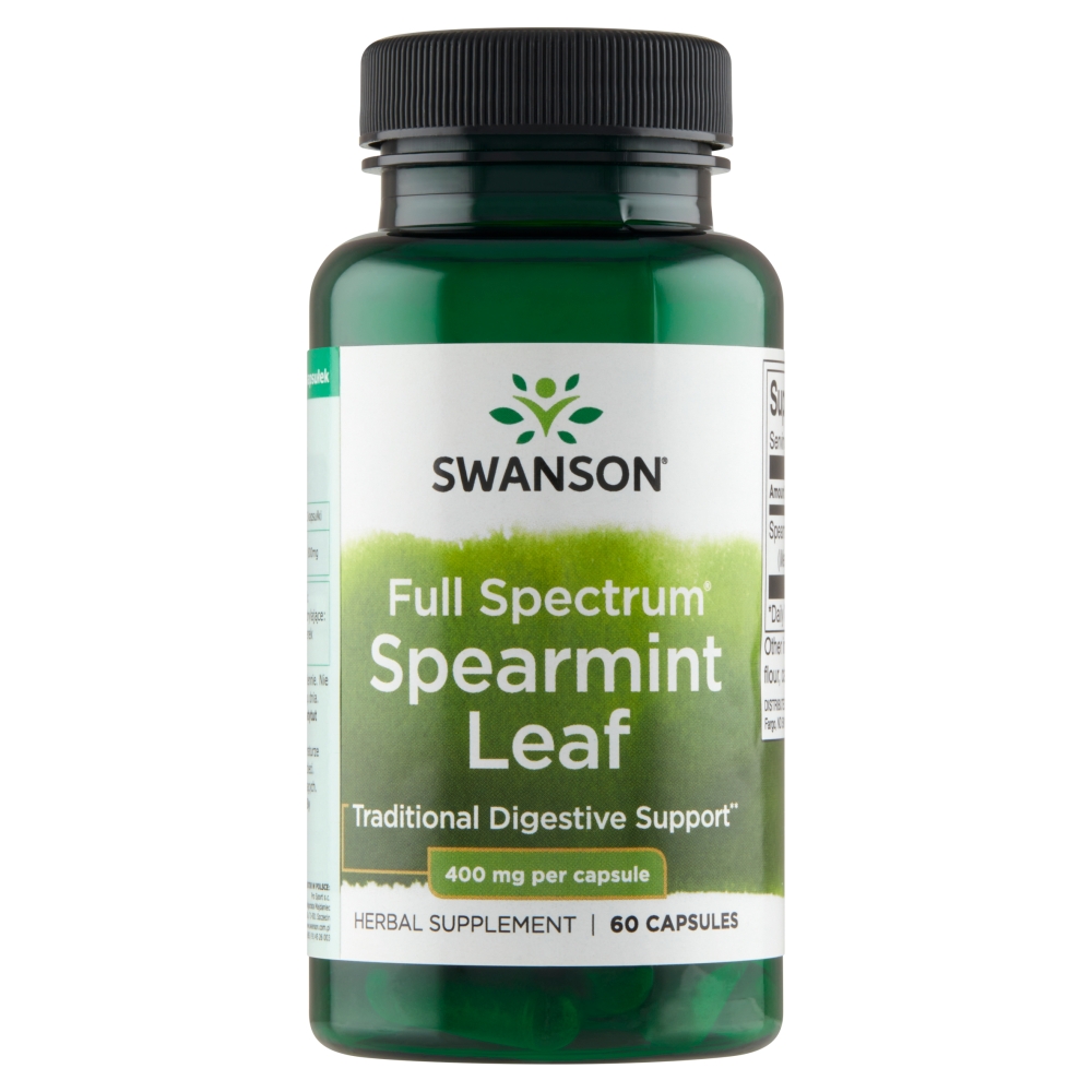 Swanson Full Spectrum Spearmint Leaf 400 mg Kapsułki, 60 szt.