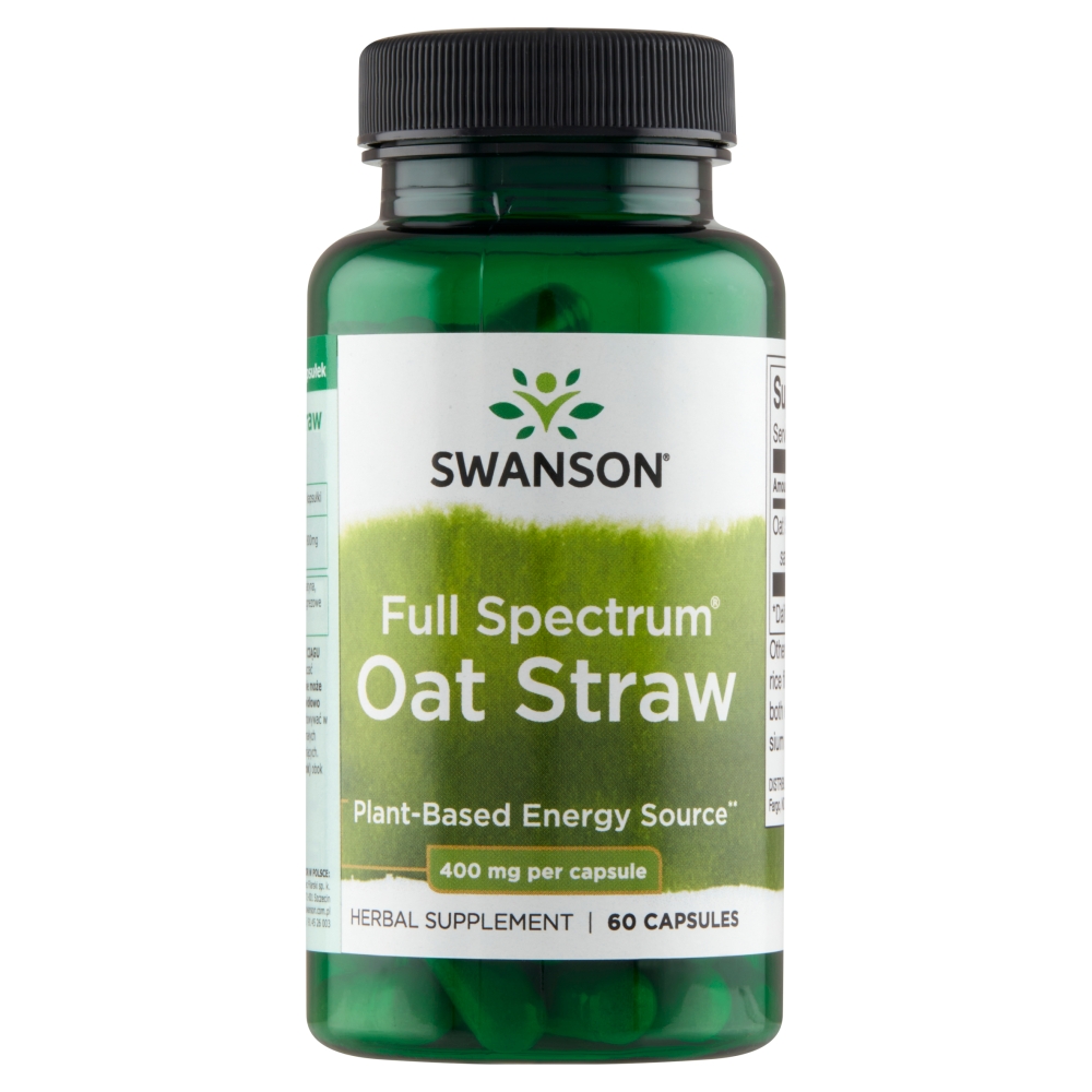 Swanson Full Spectrum Oat Straw (owies zwyczajny) 400 mg Kapsułki, 60 szt.