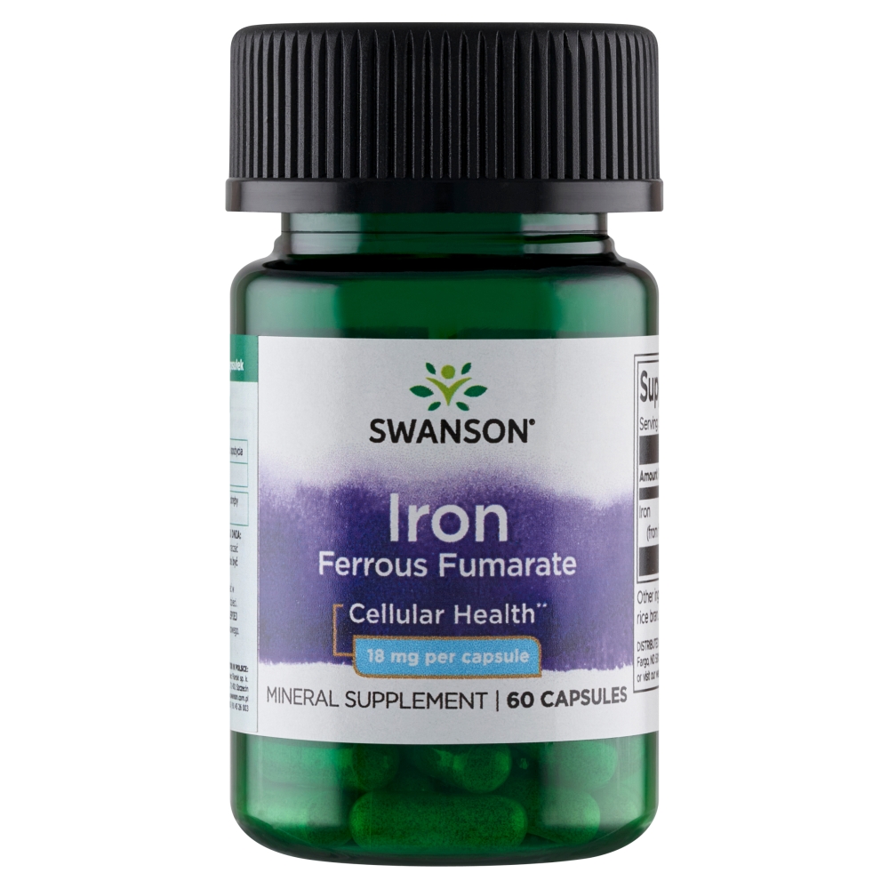 Swanson Fumaran Żelaza 18 mg Kapsułki, 60 szt.