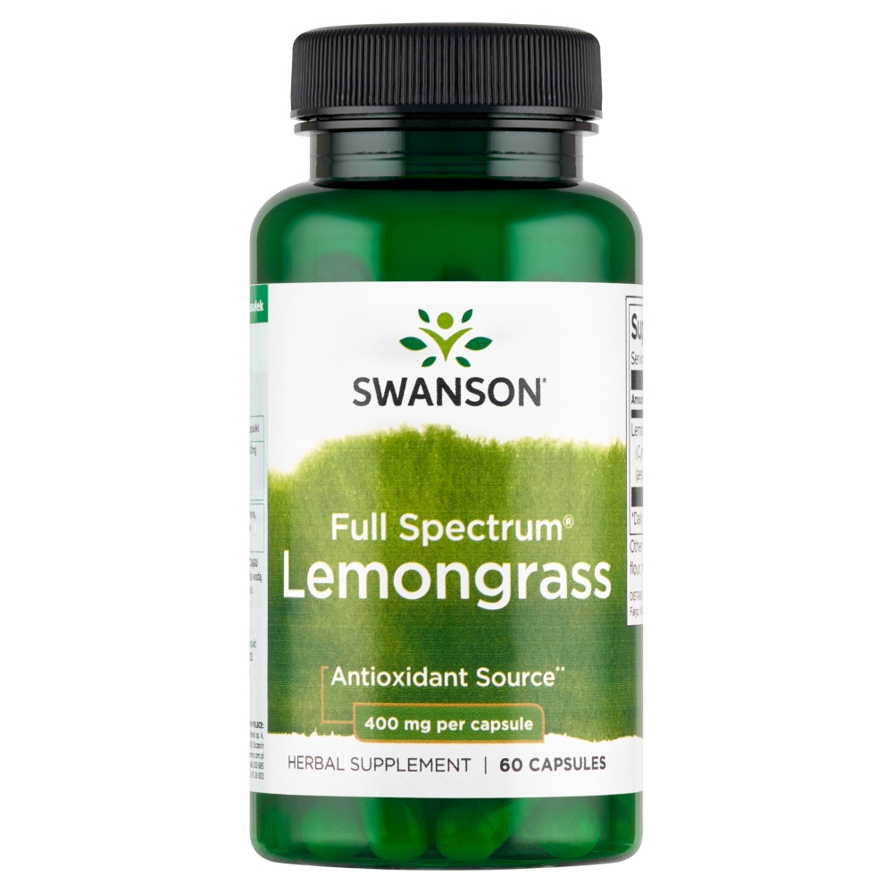 Swanson Full Spectrum Lemongrass 400 mg Kapsułki, 60 szt.