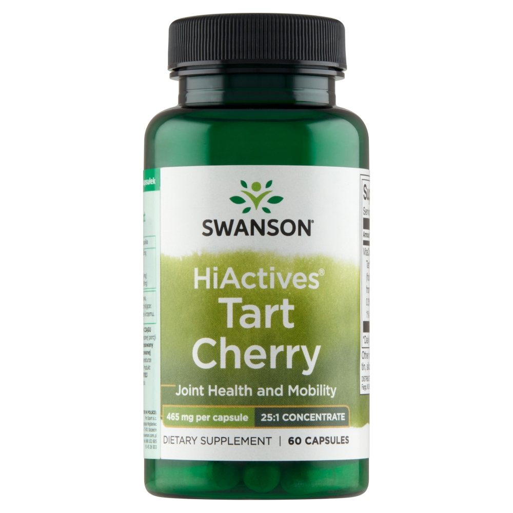 Swanson HiActives Tart Cherry 465 mg Kapsułki, 60 szt.