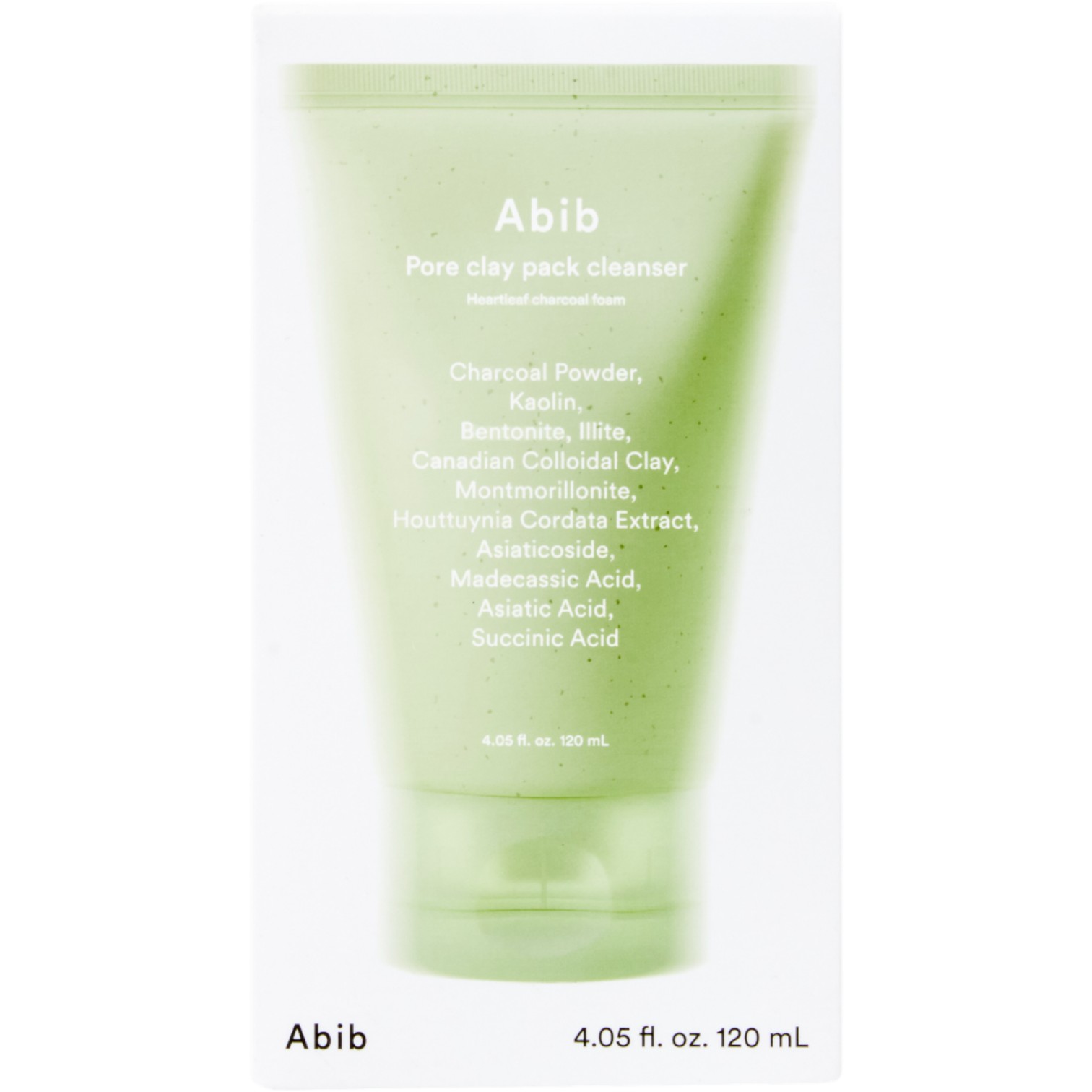 Abib Pore Clay Pack Cleanser Heartleaf Charcoal Foam, Wielofunkcyjny produkt łączący działanie glinkowej maski oczyszczającej i pianki do mycia twarzy, 120 ml