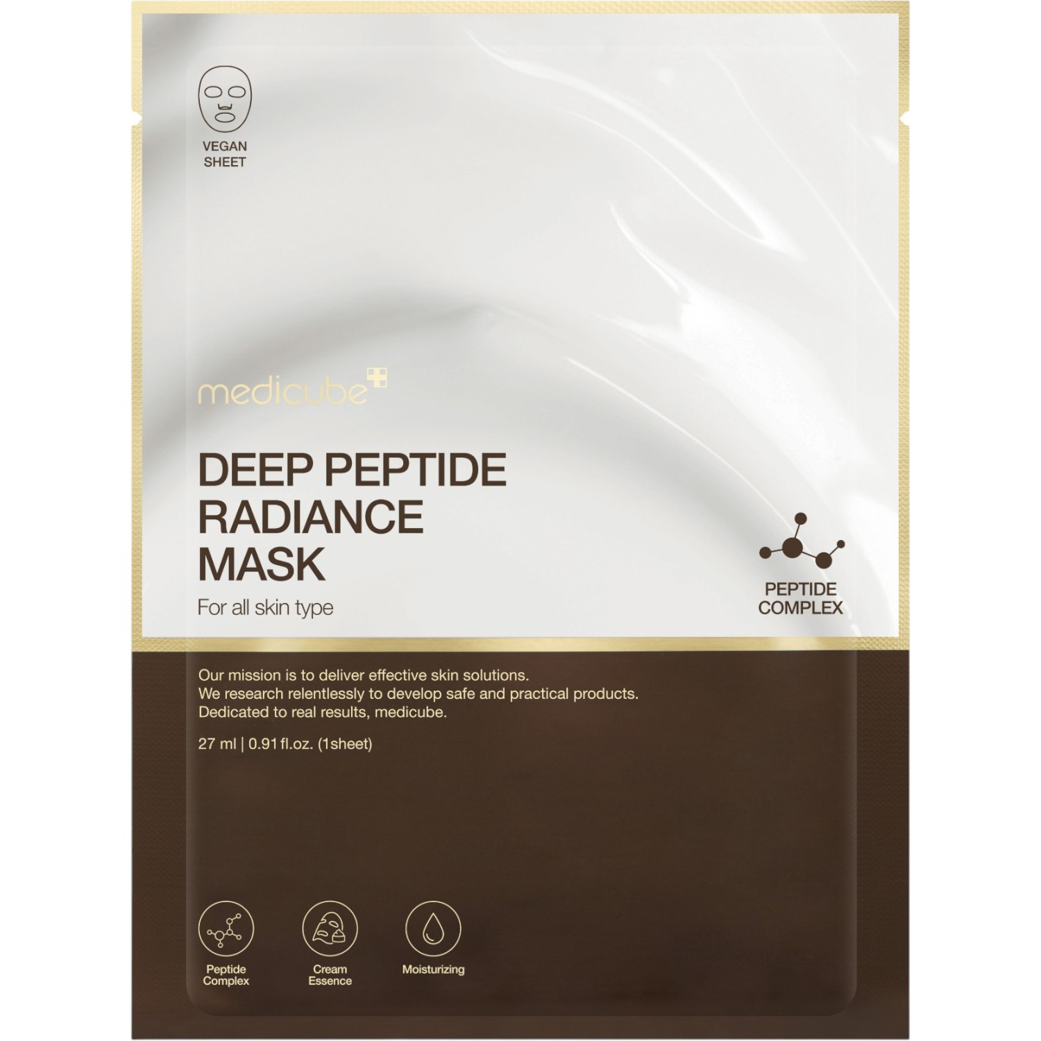 Medicube Deep Peptide Radiance Mask, Rozświetlająca maska do twarzy, 27 ml