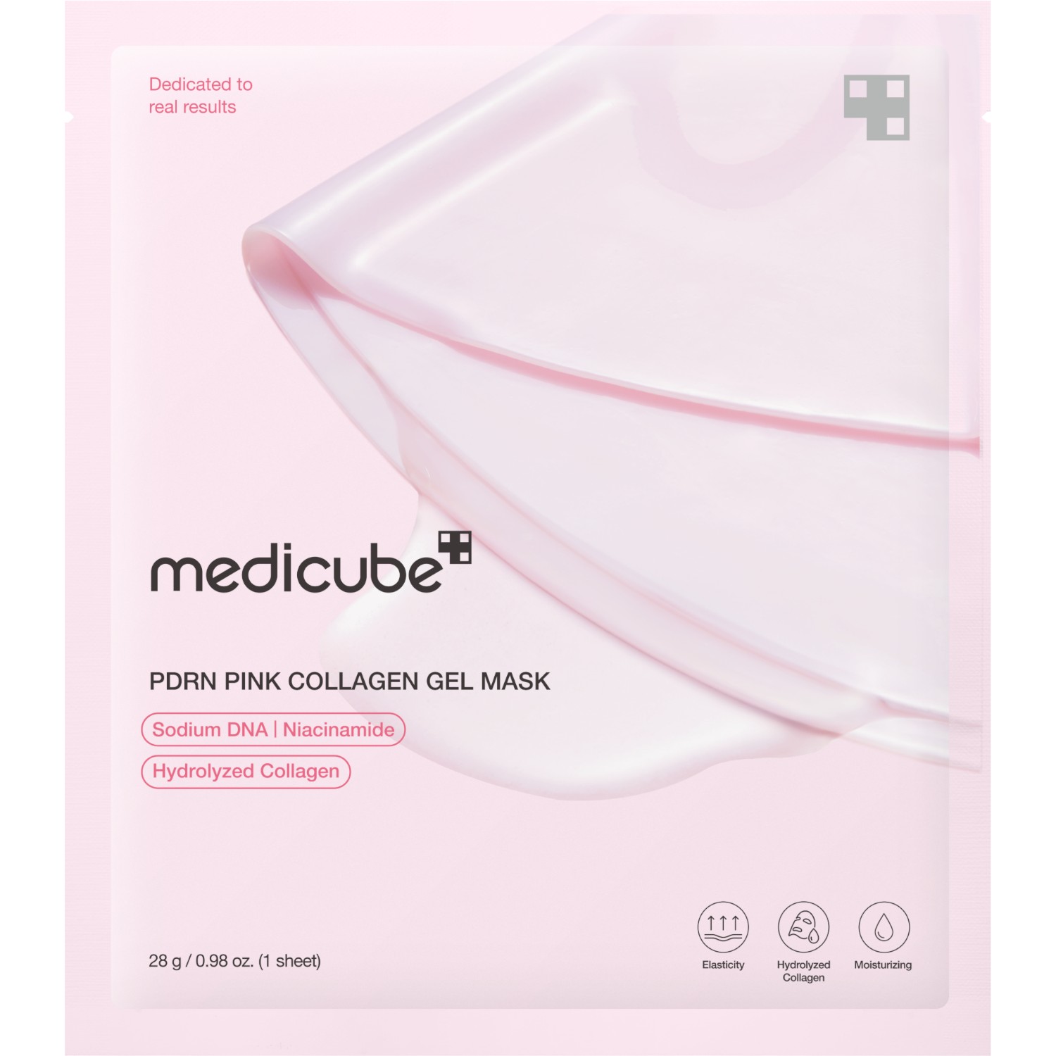 Medicube Pdrn Pink Collagen Gel Mask, Żelowa maska do twarzy o działaniu nawilżająco-regenerującym, 28 g