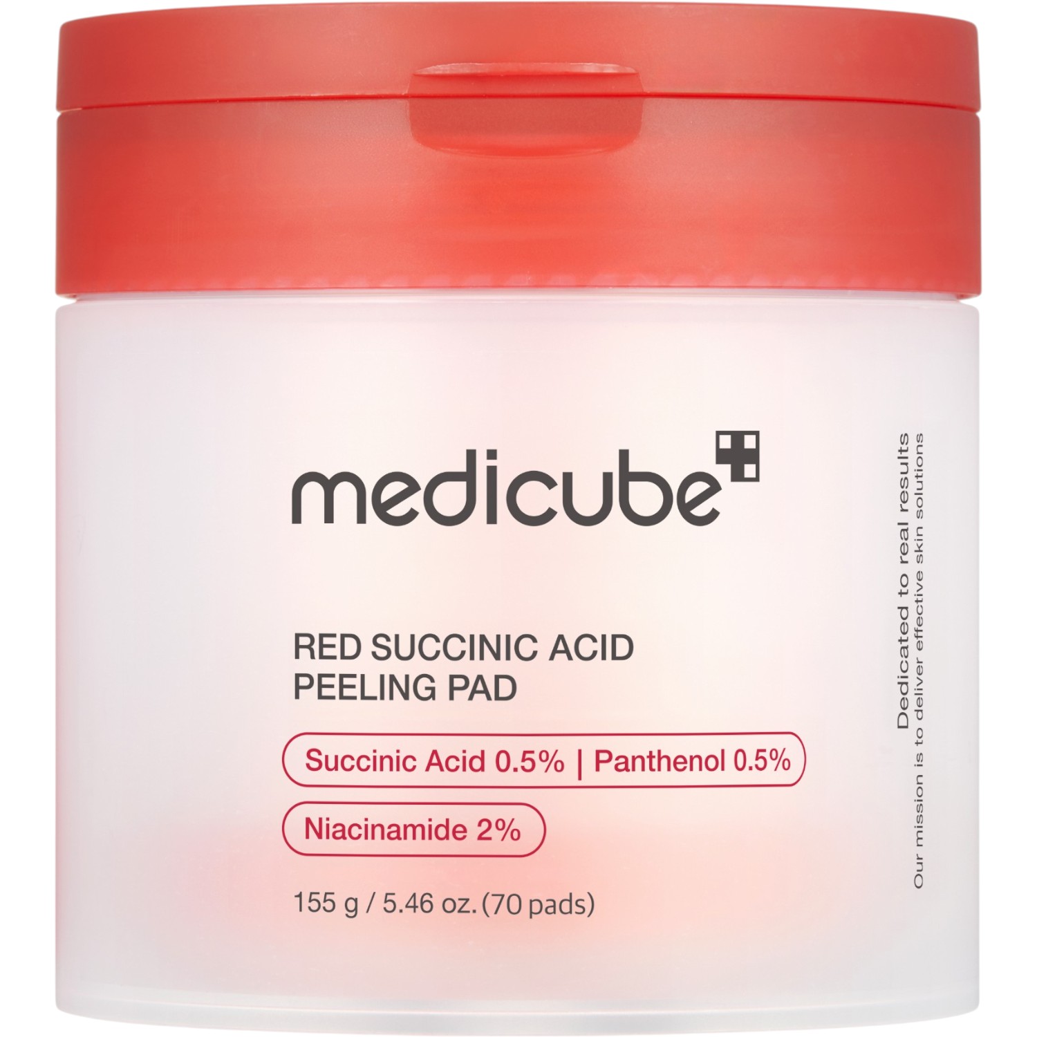Medicube Red Succinic Peeling Pad, Wygładzające płatki peelingujące przeciw niedoskonałościom, 70 szt