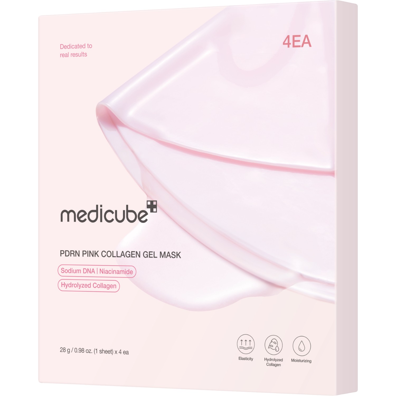 Medicube PDRN Pink Collagen Gel Mask, Rewitalizująca Maska Hydrożelowa PDRN i Kolagenem, 4 szt