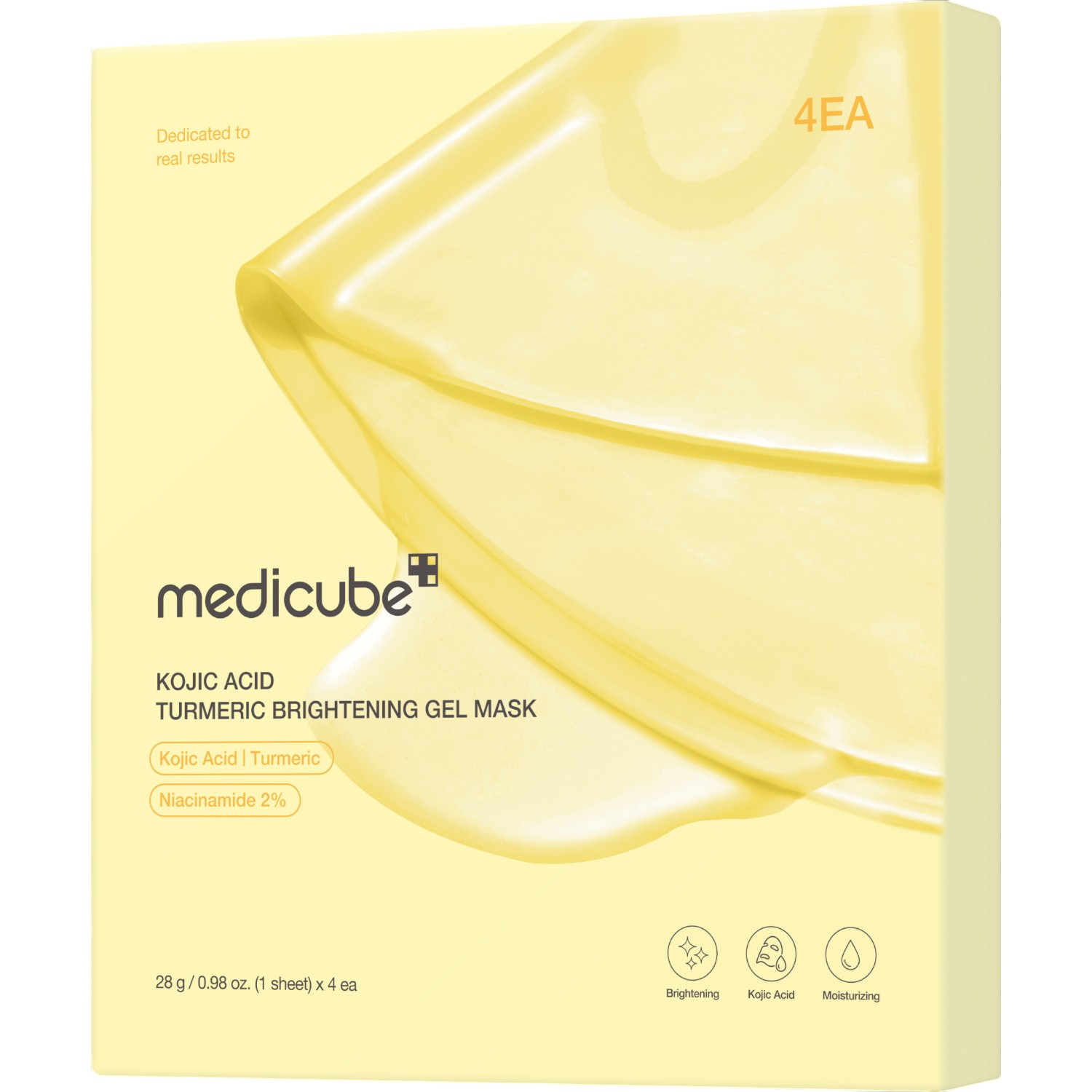 Medicube Kojic Acid Turmeric Brightening Gel Mask, Maska do twarzy, 4 szt