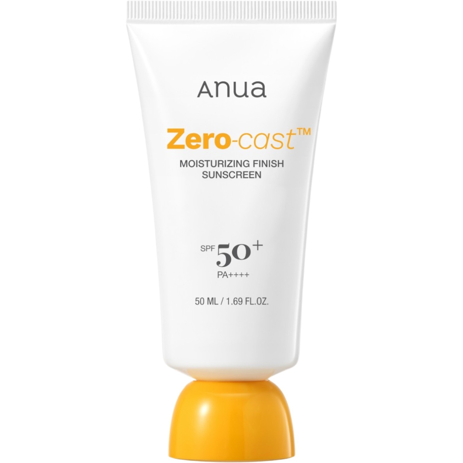 Anua Zero-Cast Moisturizing Finish Sunscreen, Ultralekki nawilżający krem z filtrem, SPF50+