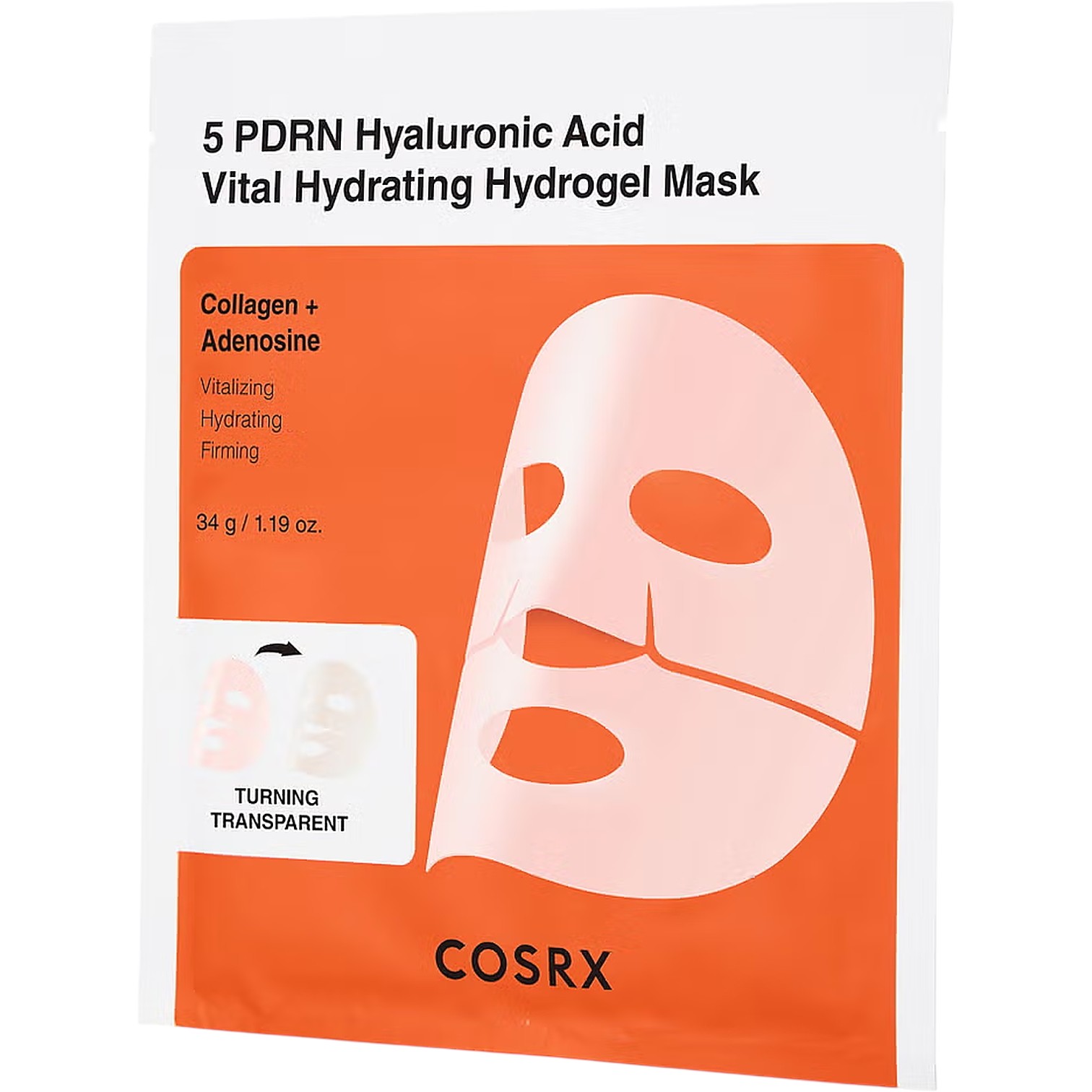 Cosrx 5 PDRN Hyaluronic Acid Vital Hydrating Hydrogel Mask, Nawilżająca maska hydrożelowa z PDRN i kwasem hialuronowym, 34 g
