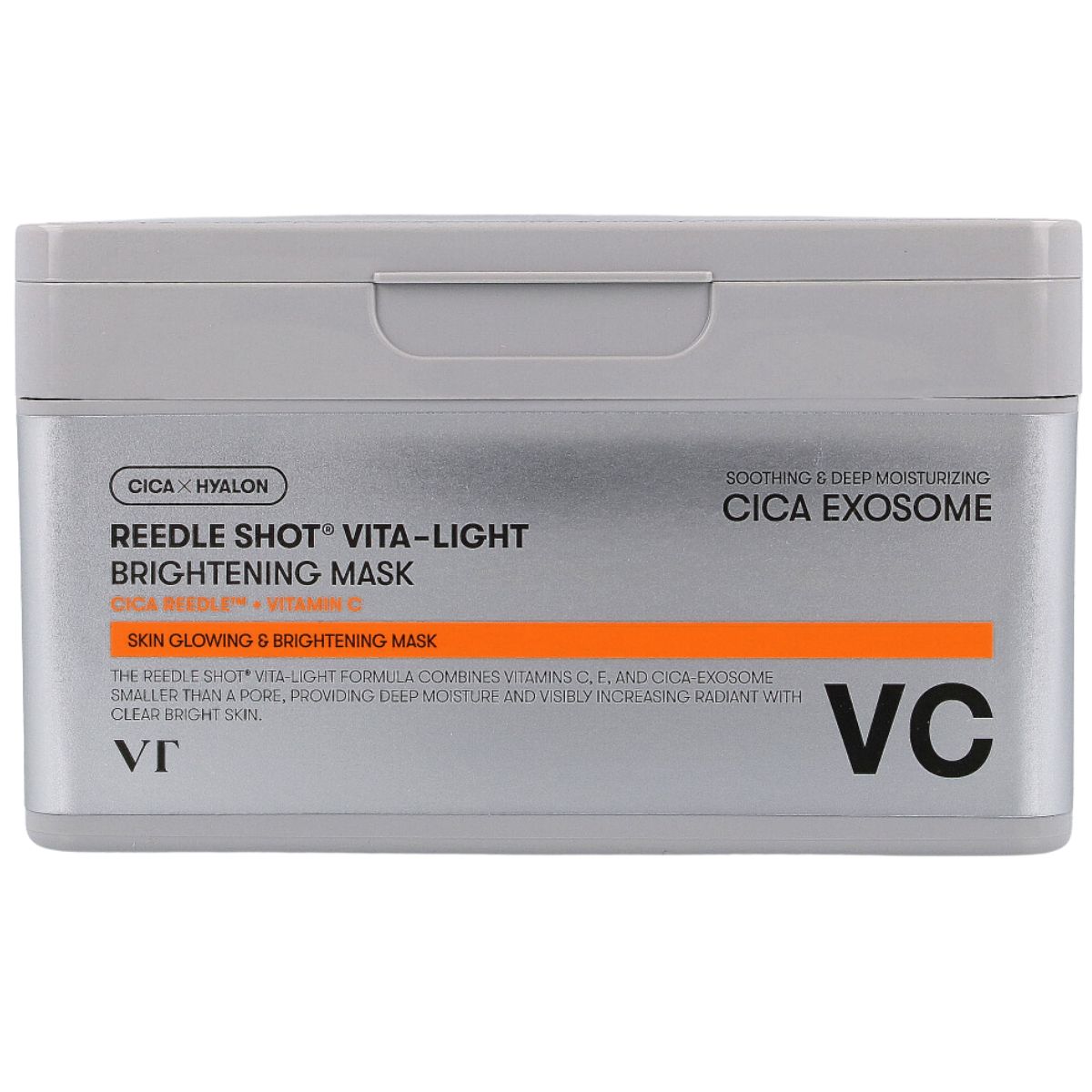 Vt Cosmetics Reedle Shot Vita-Light Brightening Mask Maschera Viso Illuminante In Tessuto Con Vitamina C Confezione Grande 30 Pz-image