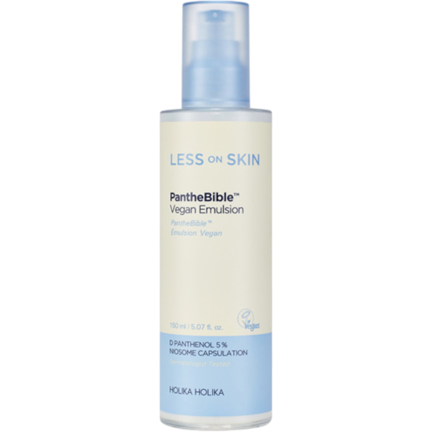 Holika Holika Less On Skin Panthebible Vegan Emulsion, Wegańska emulsja do twarzy przeznaczona do codziennej pielęgnacji skóry suchej i wrażliwej, 150 ml