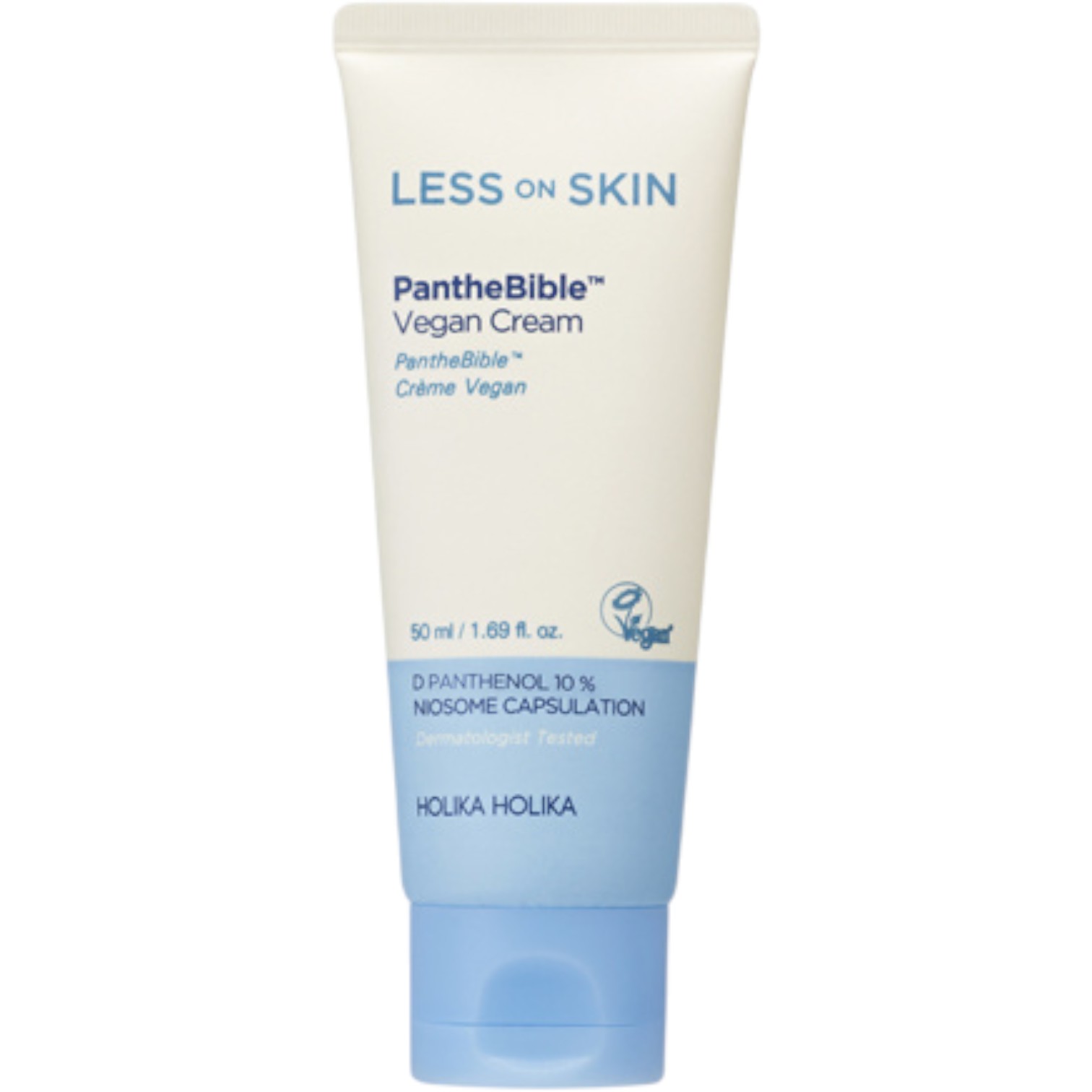 Holika Holika Less On Skin Panthebible Vegan Cream, Wegański krem do twarzy przeznaczony do codziennej pielęgnacji skóry suchej i wrażliwej, 50 ml