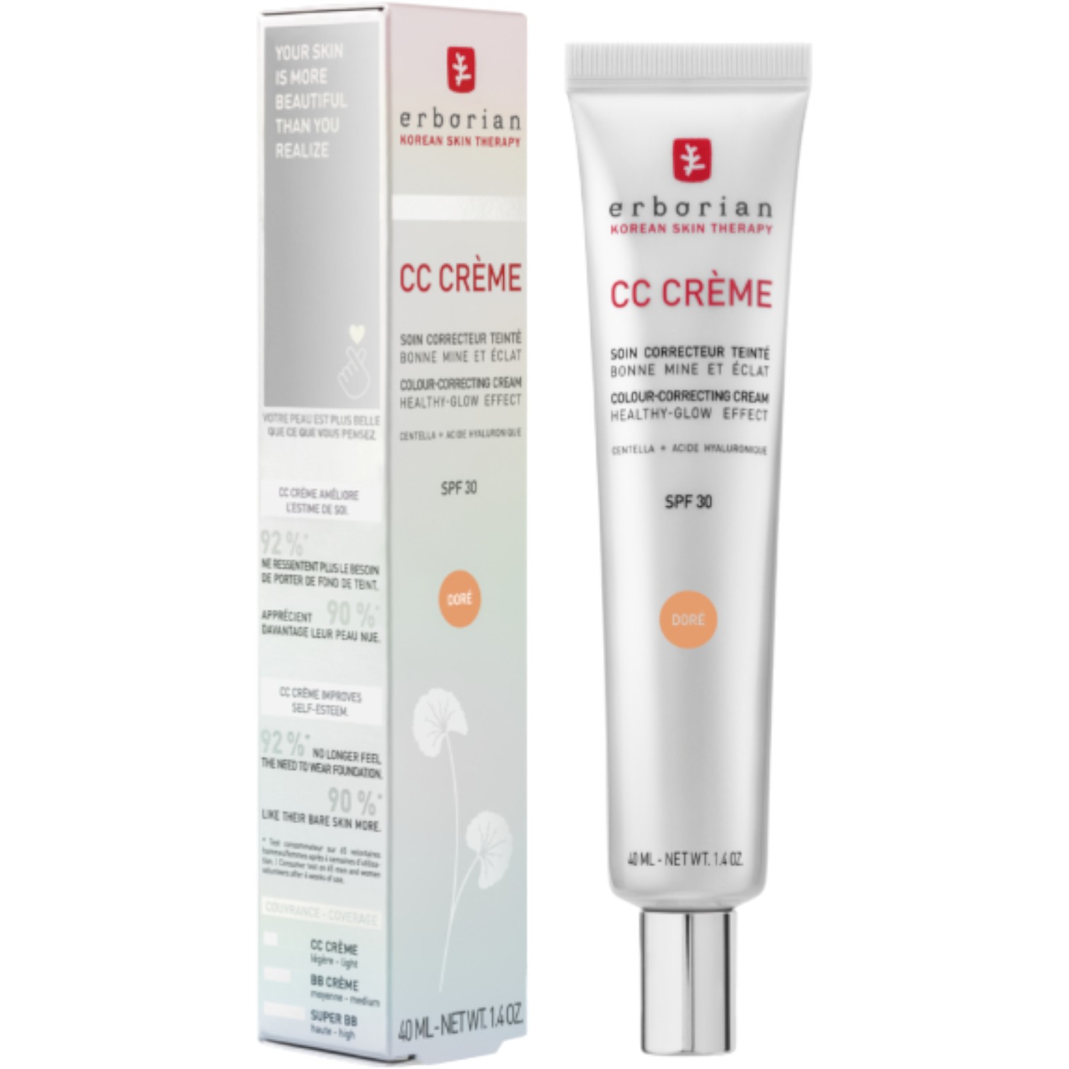 Erborian krem CC korygujący koloryt, SPF30, Dore