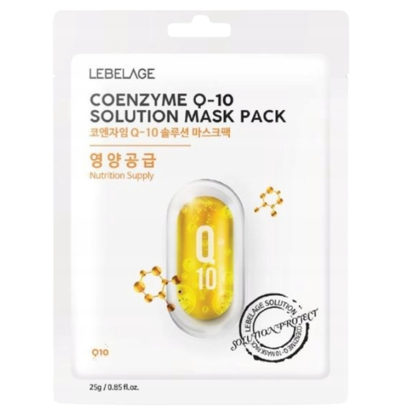 Lebelage Coenzyme Q-10 Solutio, Maseczka w płachcie do twarzy
