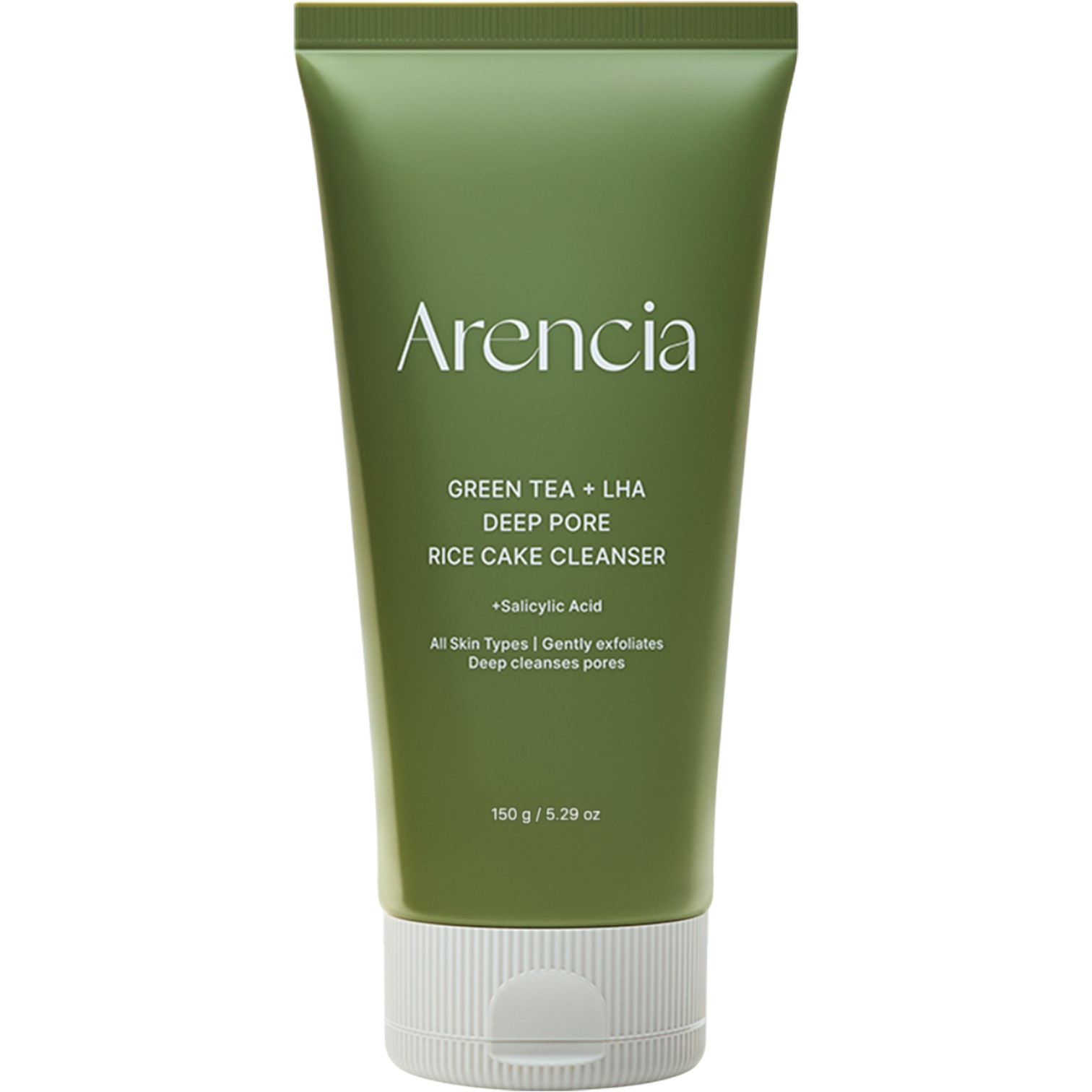 Arencia Rice + LHA Pore Control Rice Cake Cleanser, Krem oczyszczający do twarzy z zieloną herbatą, 150 g