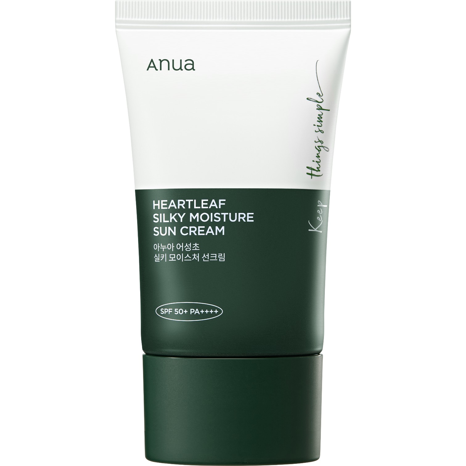 Anua Heartleaf Silky Moisture Sun Cream, Krem przeciwsłoneczny do twarzy, SPF 50+ PA++++