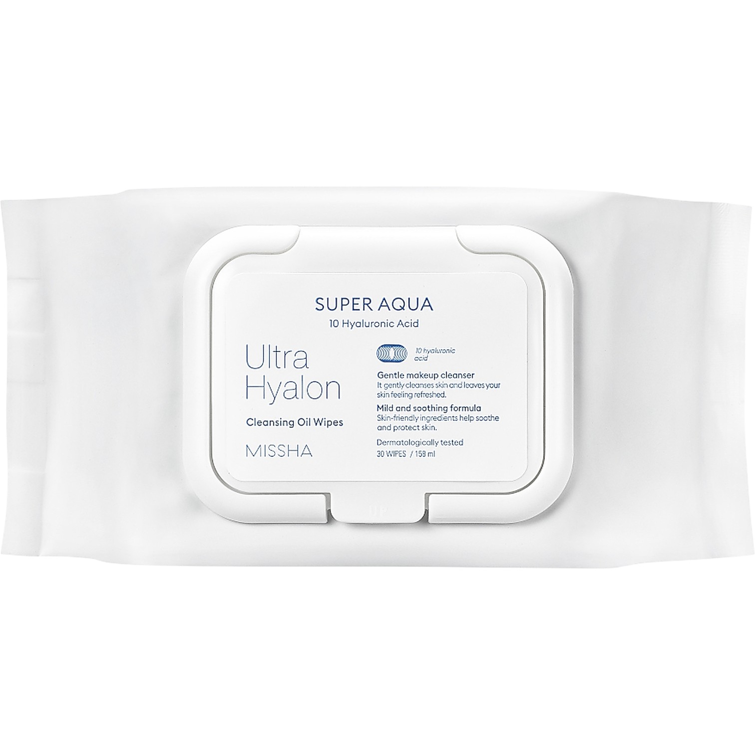 Missha Super Aqua Ultra Hyalron Oil In Tissue, Chusteczki do demakijażu z olejkami roślinnymi i kwasem hialuronowym, 30 szt