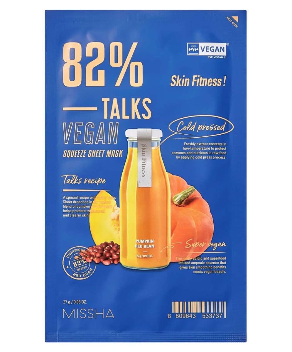 Missha Talks Vegan Squeeze Maska w płachcie, Skin Fitness  27 g