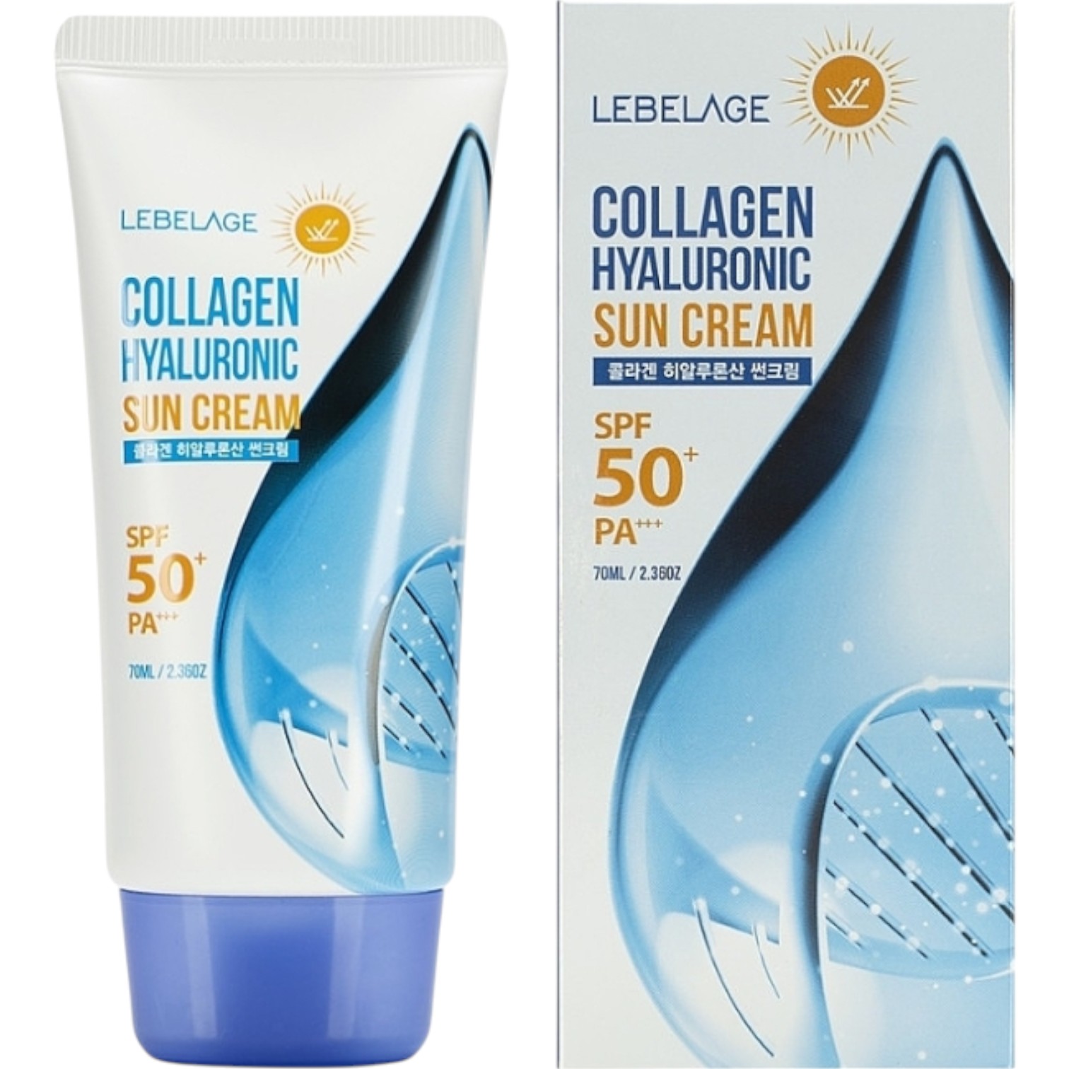 Lebelage Collagen Hyaluronic, Krem do twarzy SPF 50+ z kwasem hialuronowym