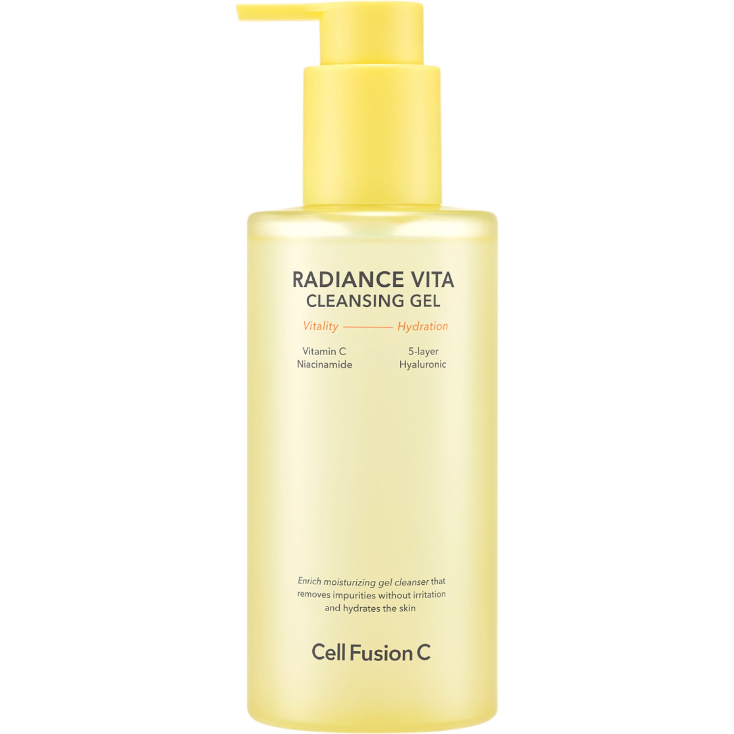 Cell Fusion C Radiance Vita Cleansing, Gel detergente per il viso con vitamina C + B3 ed ectoina