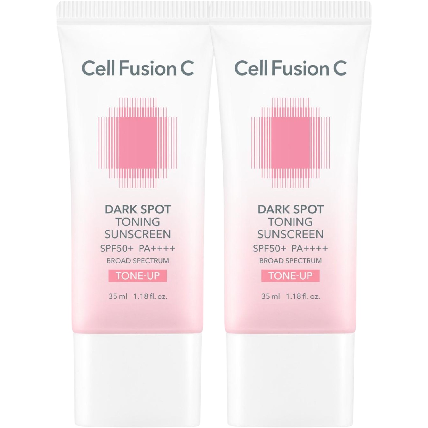 Cell Fusion C Crema Solare Tonificante per Macchie Scure SPF50+ PA++++, 2x35ml