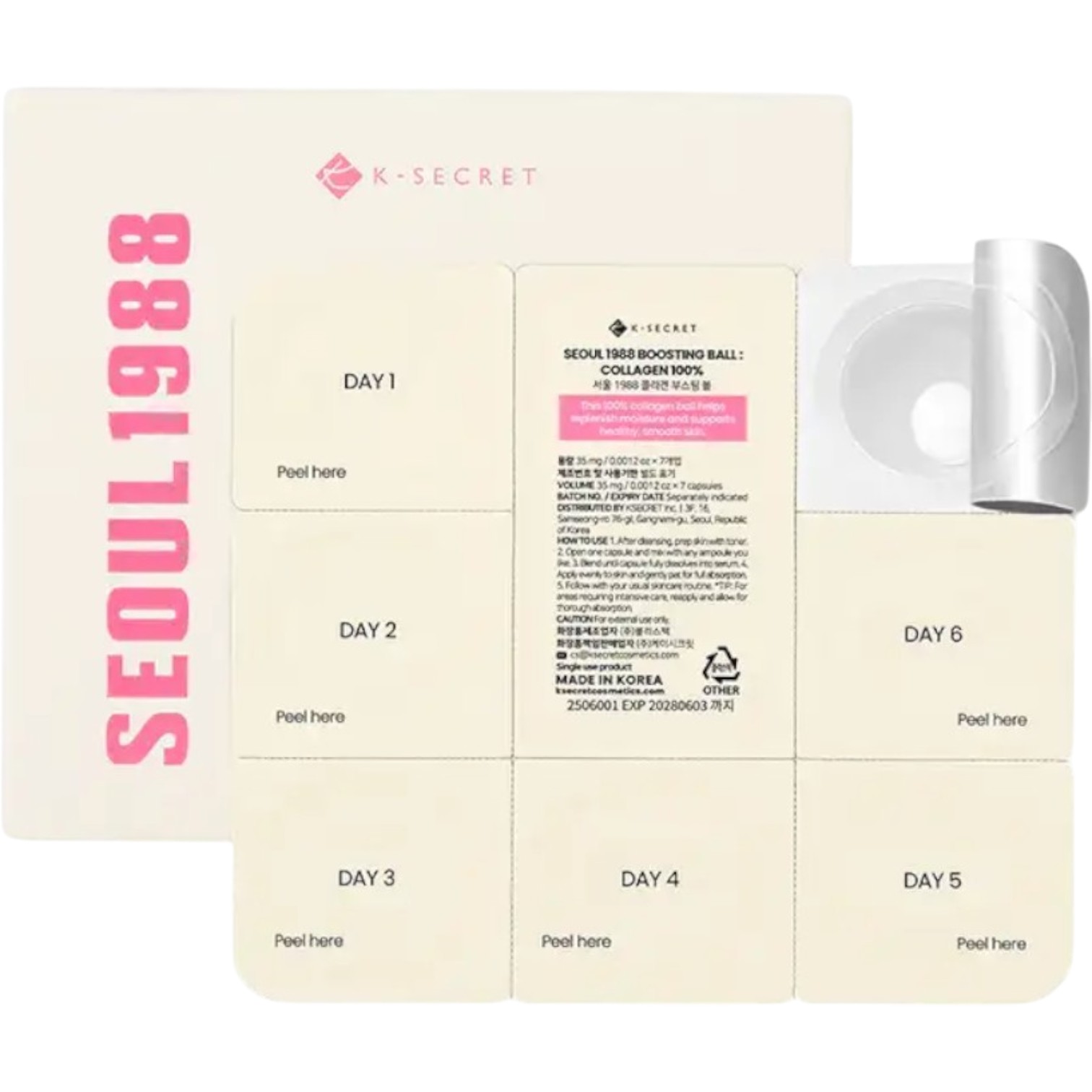 K-Secret Seoul 1988 Boosting Ball Collagen 100%, Kulki z kolagenem