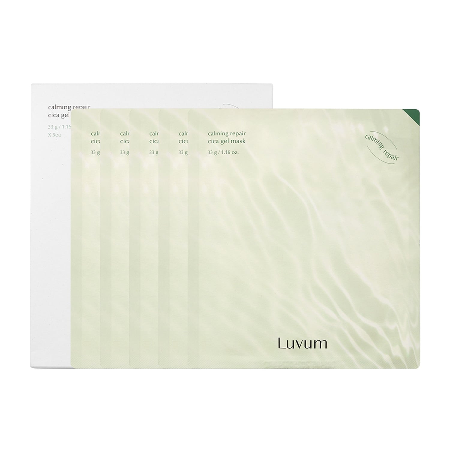 Luvum Calming Repair Cica Gel Mask, Regenerująca maska w płachcie do twarzy, 5szt