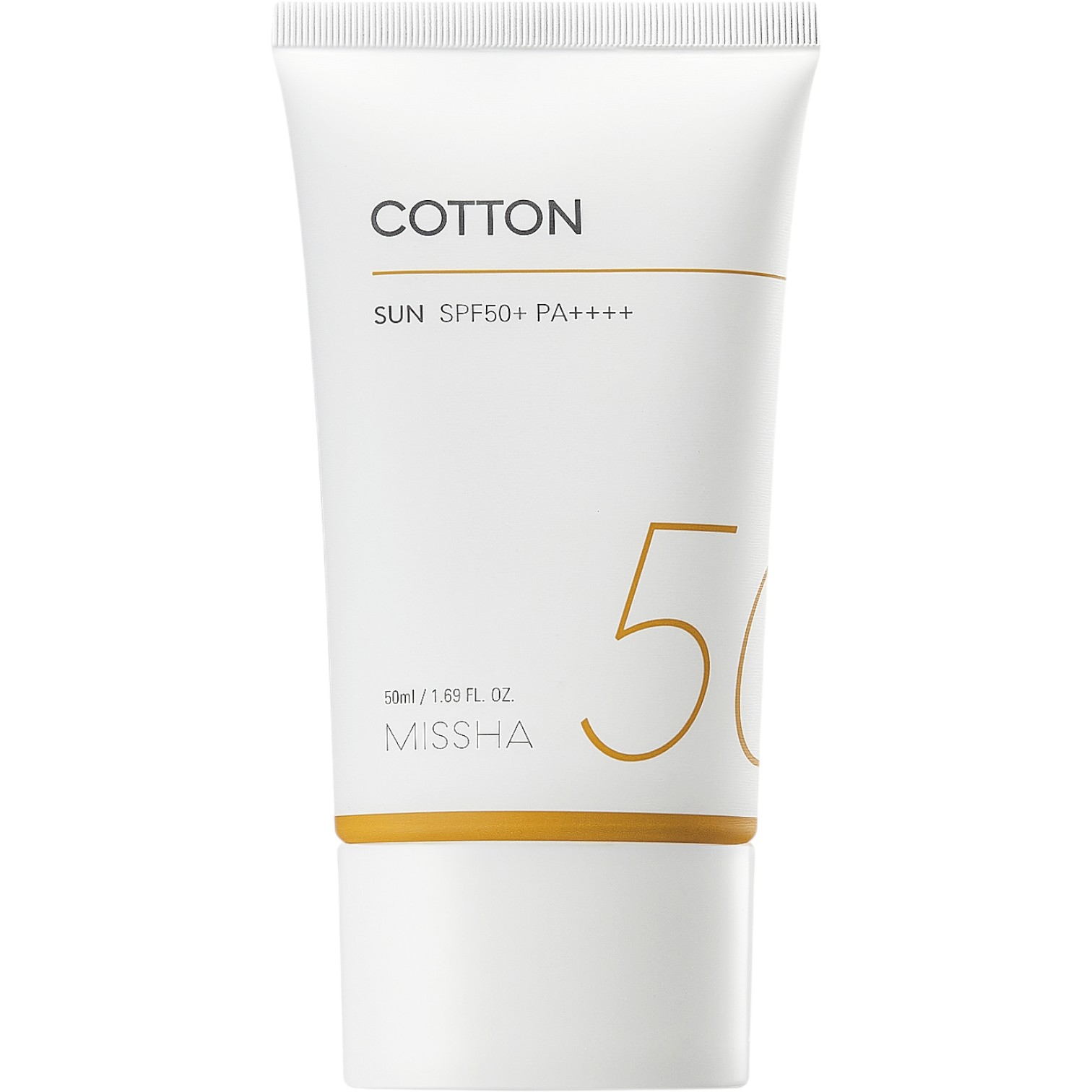 Missha All Around Safe Block Cotton Sun, Lekki krem matujący z wysoką ochroną UV, SPF50+/PA++++, 50 ml