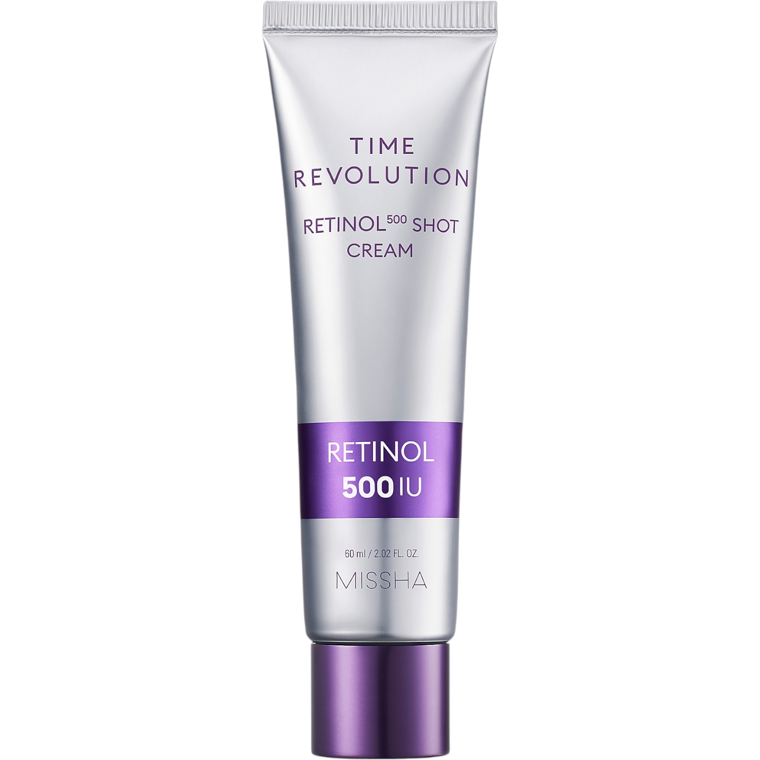 Missha Time Revolution Retinol 500 Shot Cream, Krem z retinolem o działaniu przeciwstarzeniowym, 60 ml