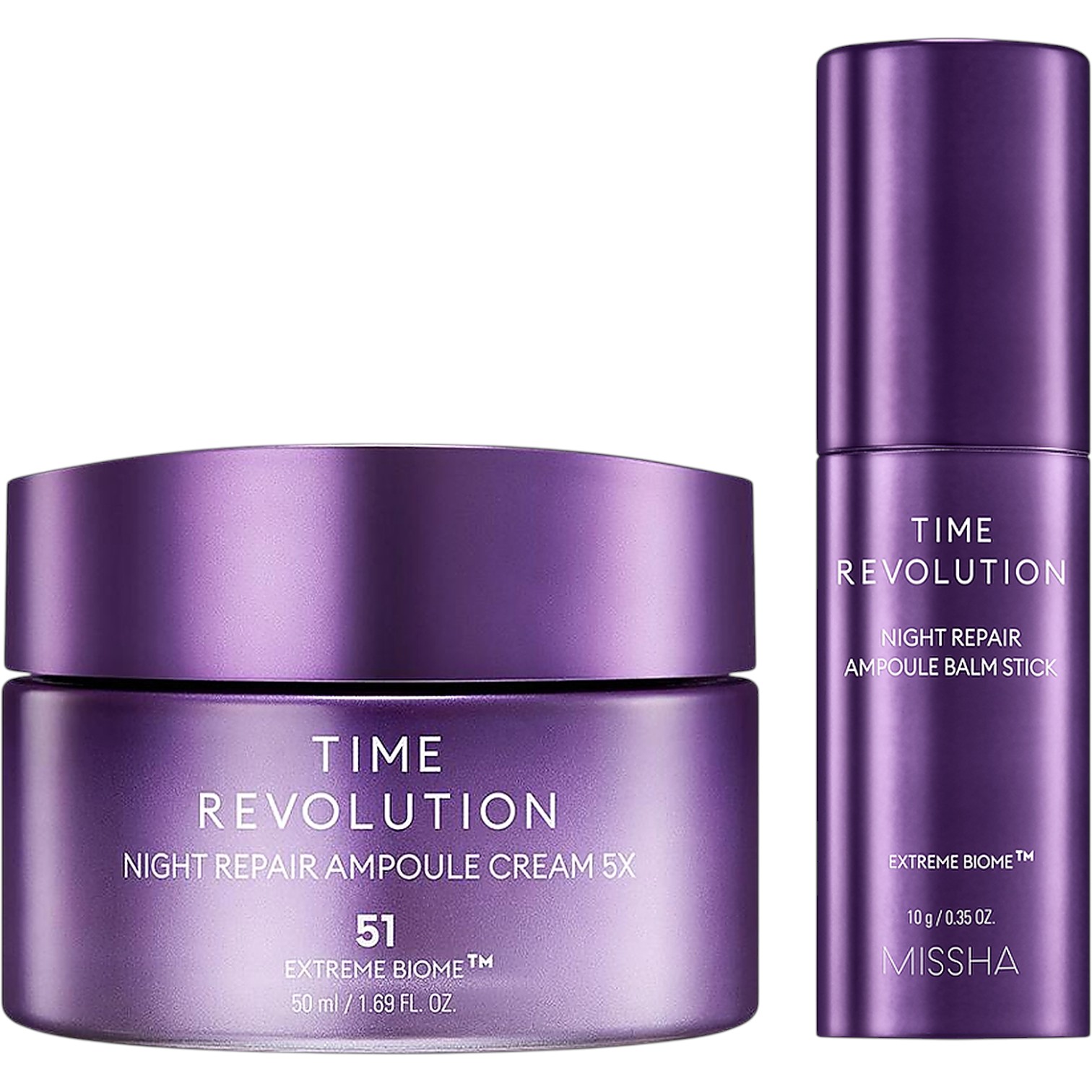Missha Time Revolution Night Repair Cream & Balm, Duo Set, Nocny Zestaw regeneracyjny, krem i balsam do twarzy