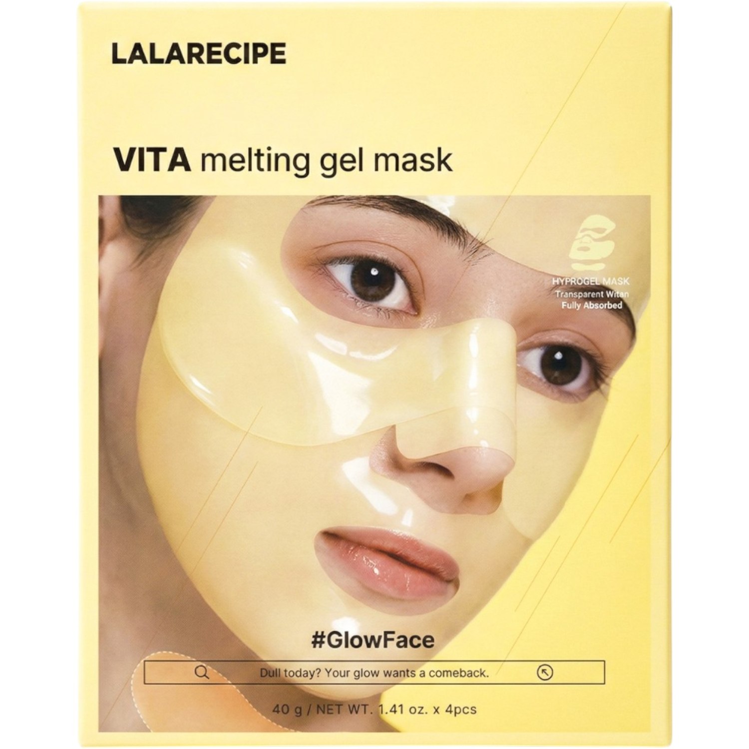 LalaRecipe Vita Melting Gel Mask, Rozjaśniająca maska hydrożelowa do twarzy