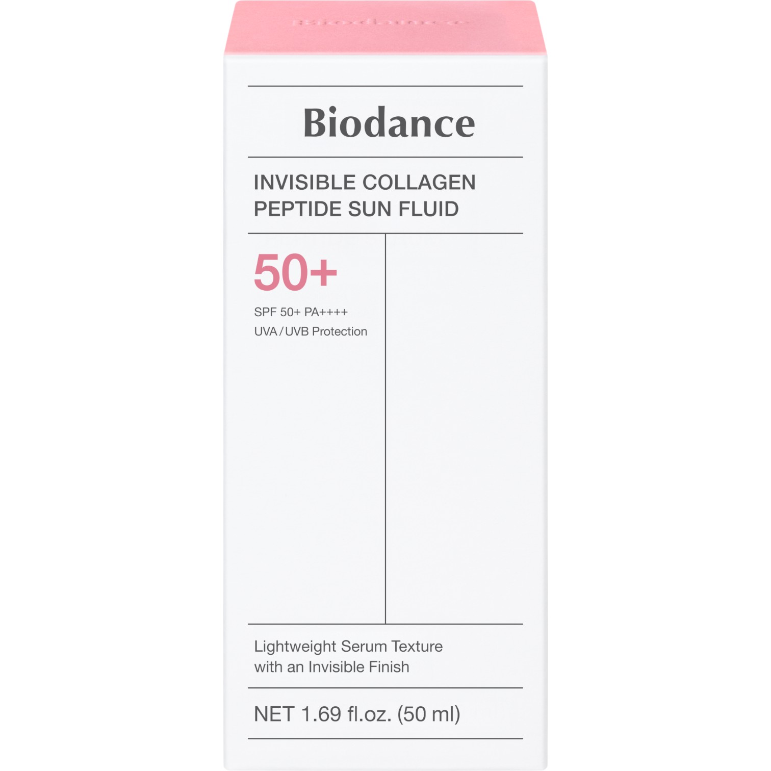 Biodance Invisible Collagen Peptide Sun Fluid, Niewidoczny fluid przeciwsłoneczny z kolagenem i peptydami, 50+ PA++++, 50 ml