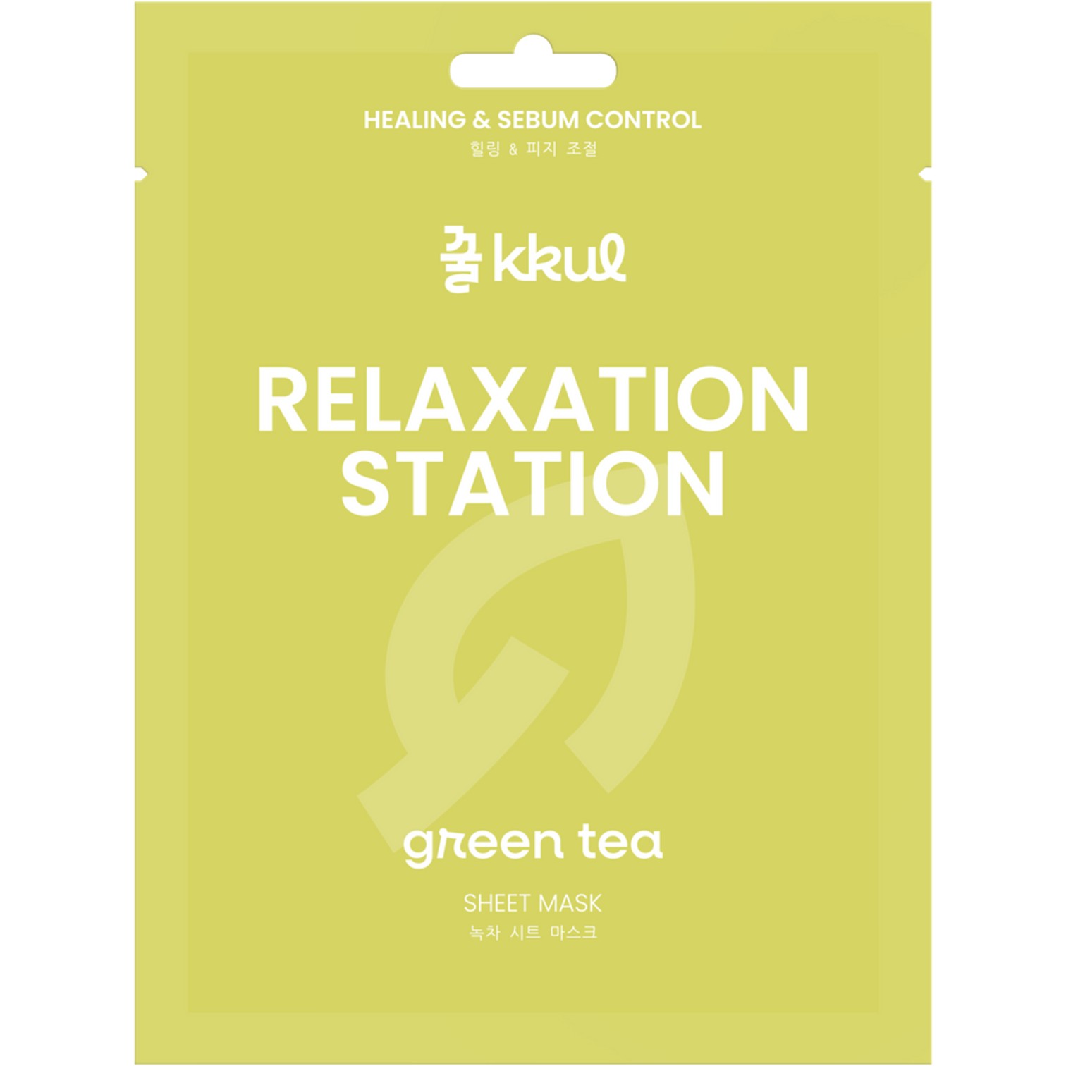Kkul Relaxation Station Maschera in Tessuto al Tè Verde, Maschera per il Viso