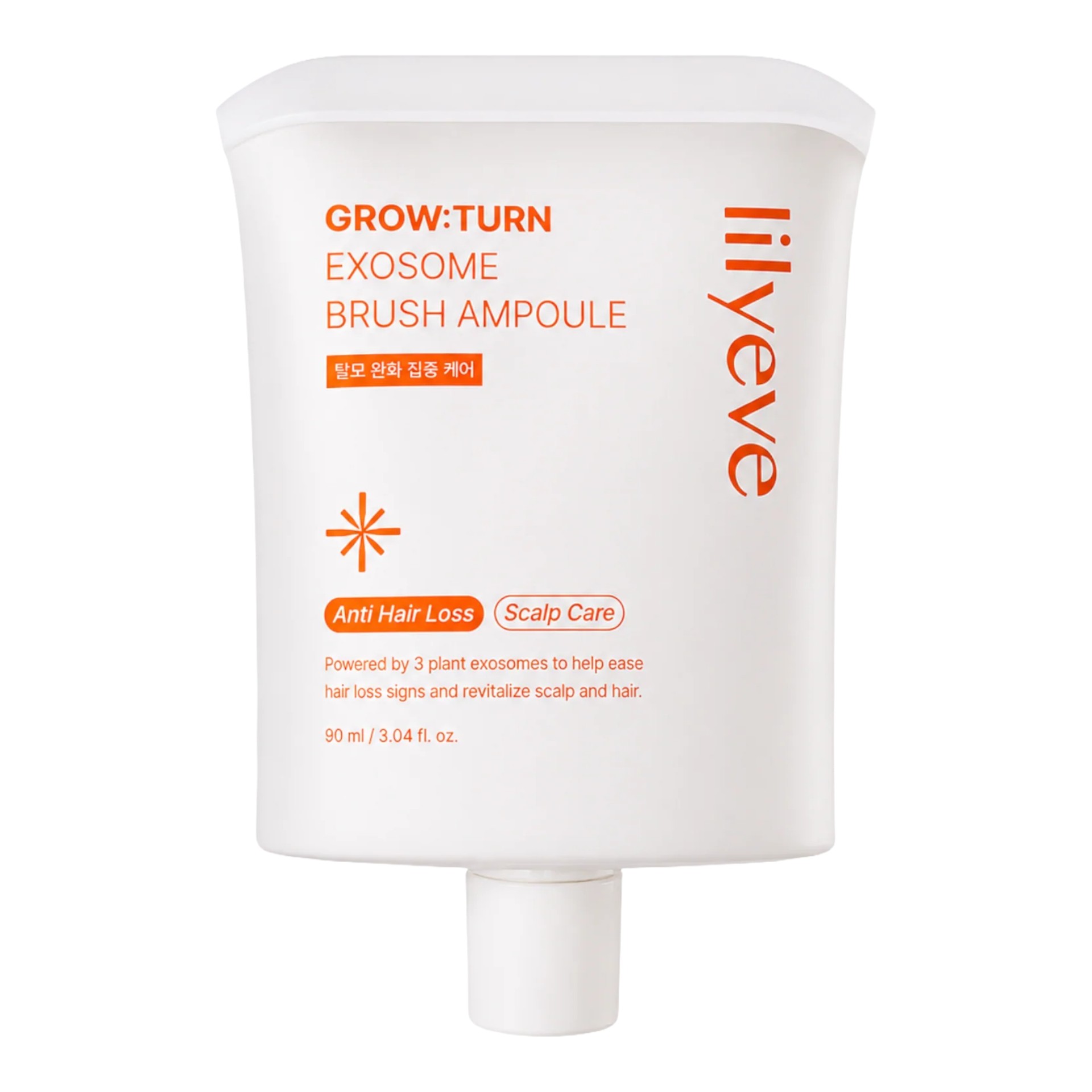 Lilyeve Grow:Turn Exosome Brush Ampoule, Ampułka do skóry głowy do włosów cienkich, osłabionych oraz z tendencją do nadmiernego wypadania i przerzedzania, 90 ml