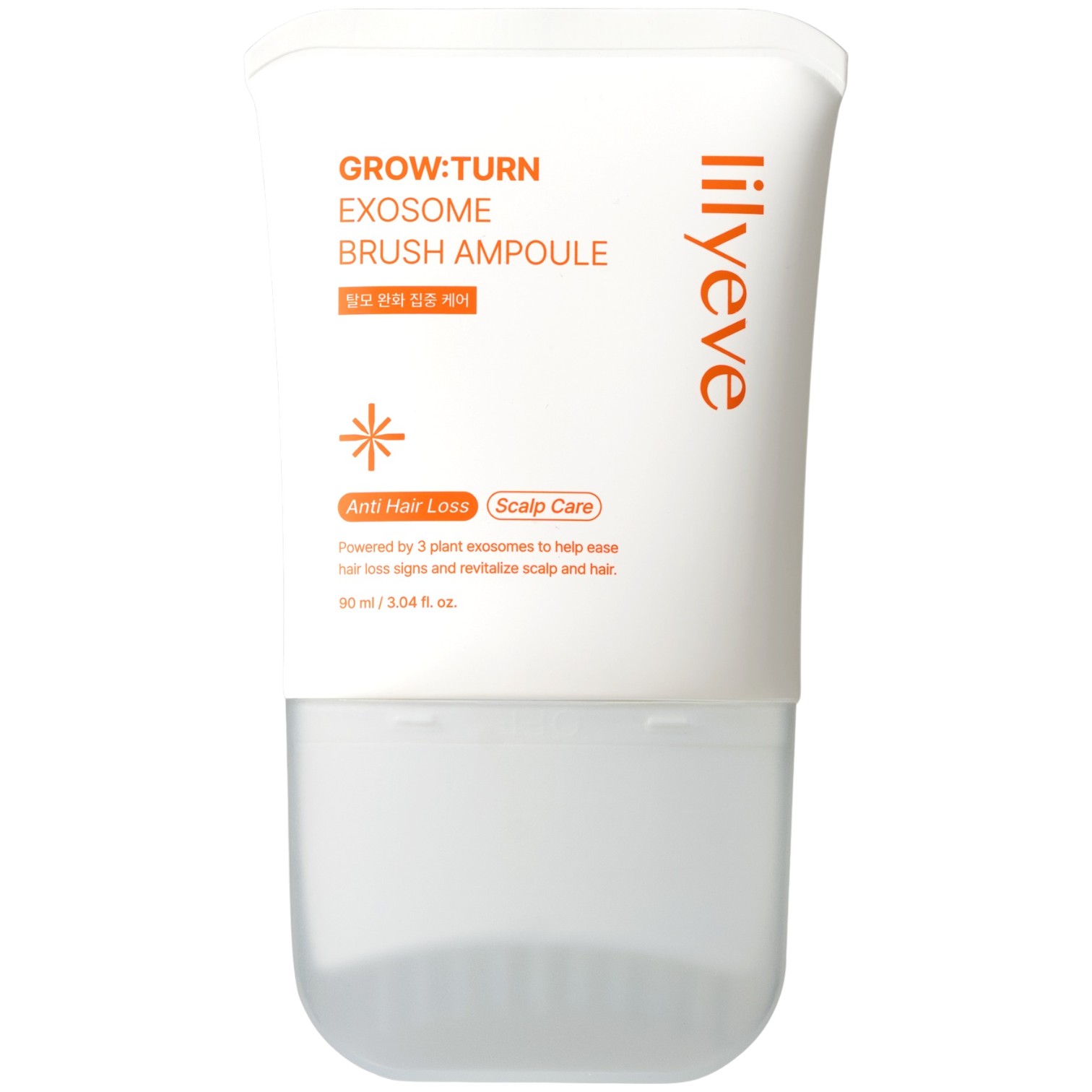 Lilyeve Grow:Turn Exosome Brush Ampoule, Ampułka do skóry głowy do włosów cienkich, osłabionych oraz z tendencją do nadmiernego wypadania i przerzedzania, 90 ml